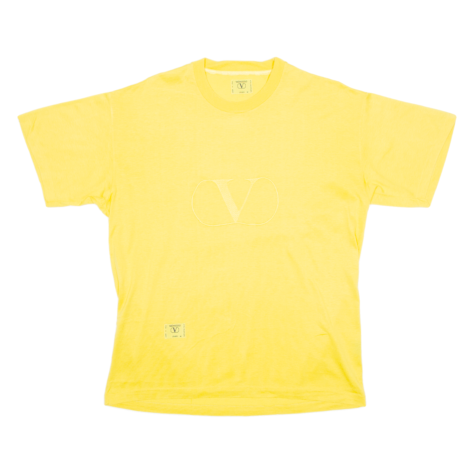 VALENTINO Mens T-Shirt Yellow Crew Neck M Refurbished - N/A refurbished available on Cerqular