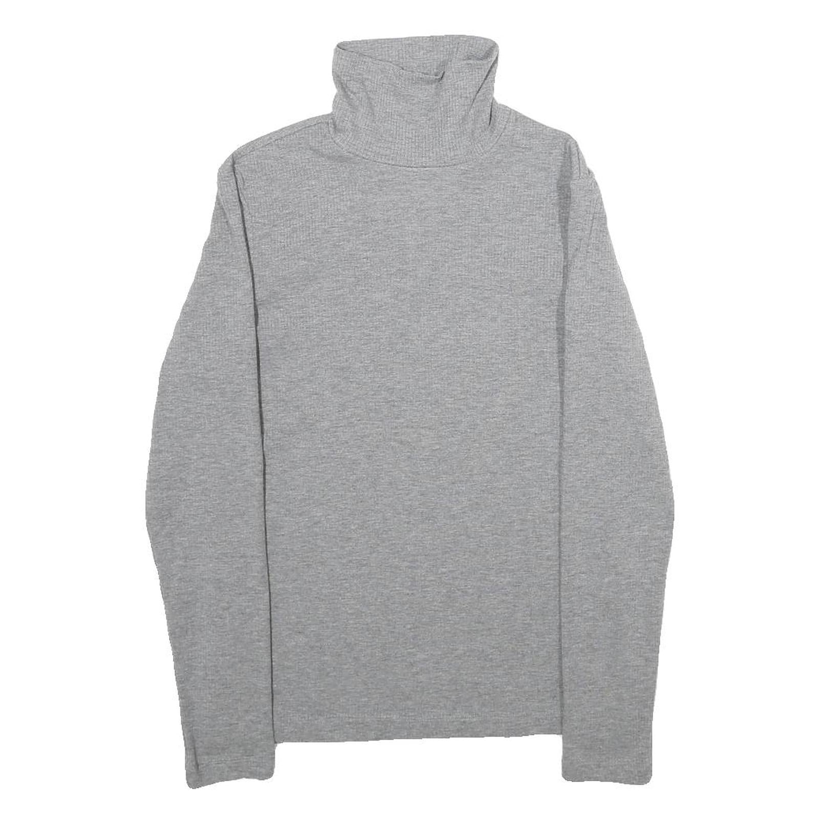 H&M Womens Grey Plain Turtleneck Basic Knit Jumper S Lightweight Soft Comfort Refurbished - N/A refurbished available on Cerqular