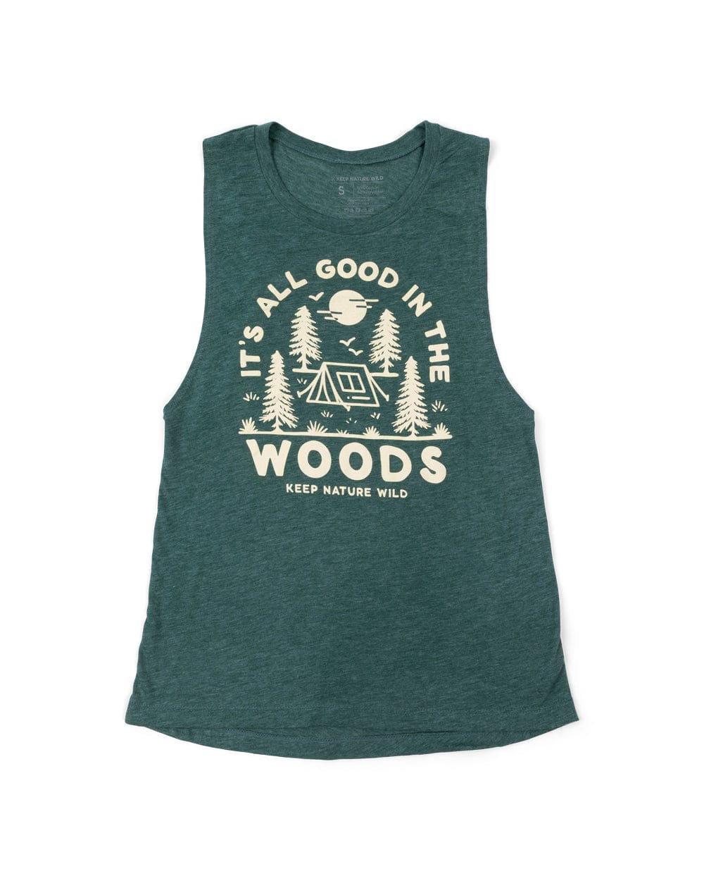 Good in the Woods Women's Muscle Tank | Forest | Size: XL Refurbished - Keep Nature Wild refurbished available on Cerqular