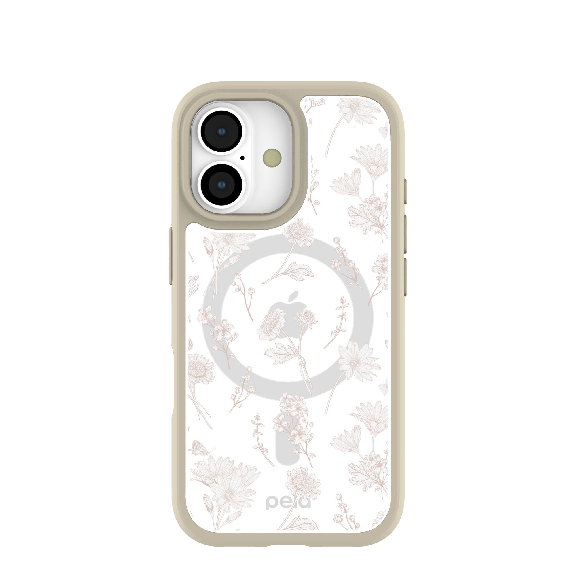 Clear Vanilla Flora iPhone 17 Case With London Fog Ridge (MagSafe included) Refurbished - Pela Case refurbished available on Cerqular
