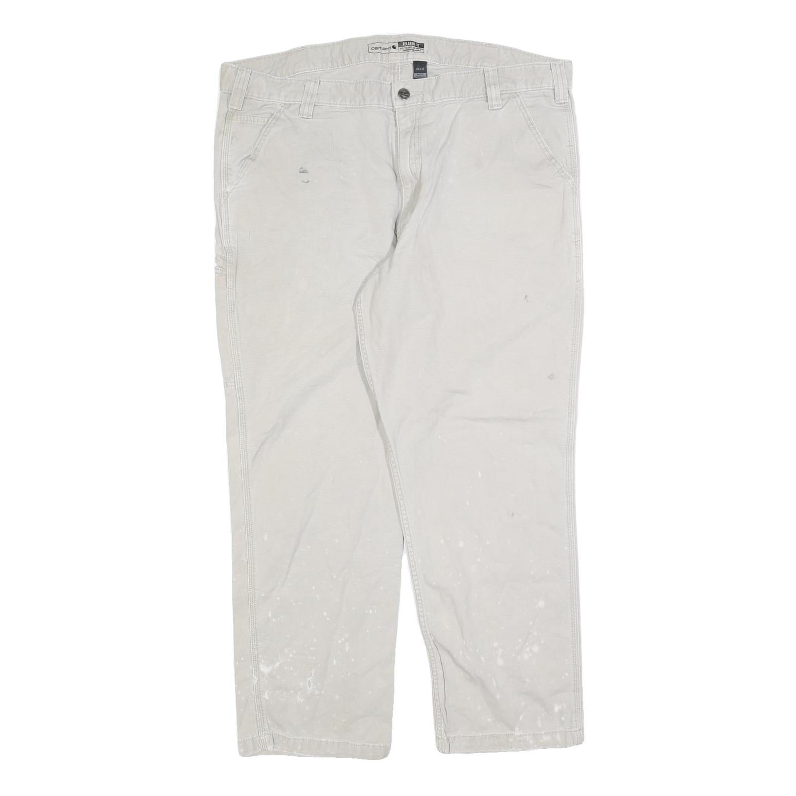CARHARTT Mens Relaxed Jeans Beige Cotton Blend Zip W40 L30 Workwear Carpenter Refurbished - N/A refurbished available on Cerqular