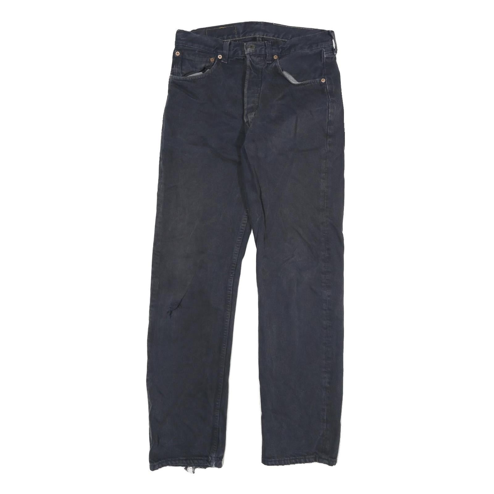 LEVI'S 501 Mens Jeans Blue Cotton Blend Regular Straight Button W28 L31 Classic Refurbished - N/A refurbished available on Cerqular