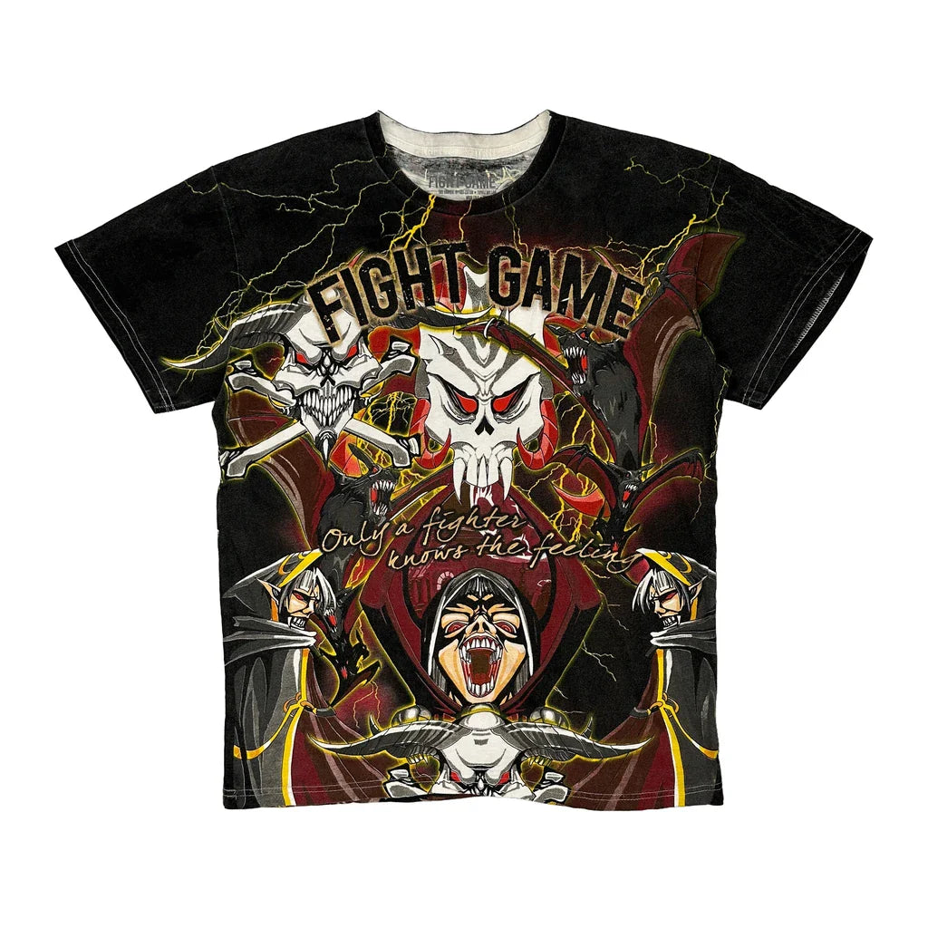 Fight Game Graphic T-Shirt - Large Multicoloured Cotton Refurbished - Thrifted (note: this is a term often used to describe second- refurbished available on Cerqular