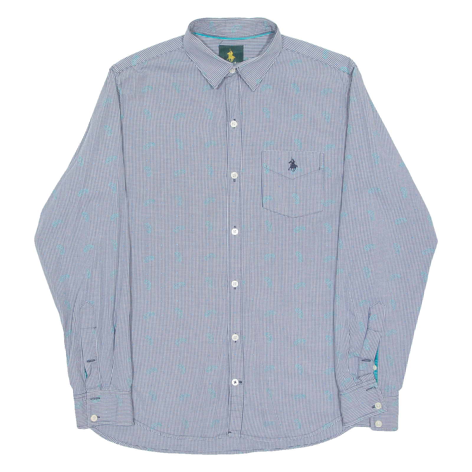 ROYAL COUNTY OF BERKSHIRE POLO CLUB Slim Fit Paisley Mens Shirt Blue Check L Refurbished - N/A refurbished available on Cerqular