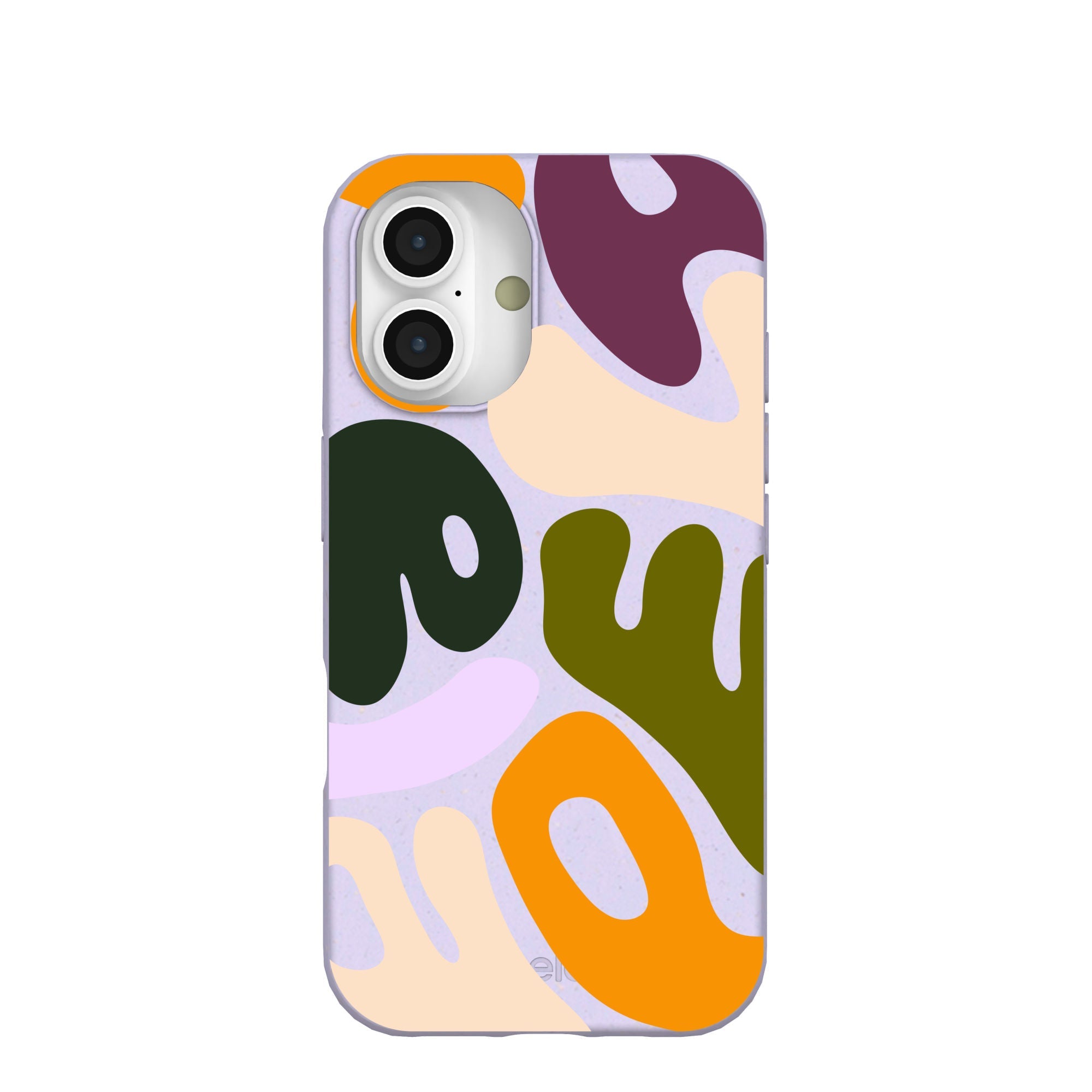 Lavender Alphabet Soup iPhone 16 Case Refurbished - Pela Case refurbished available on Cerqular