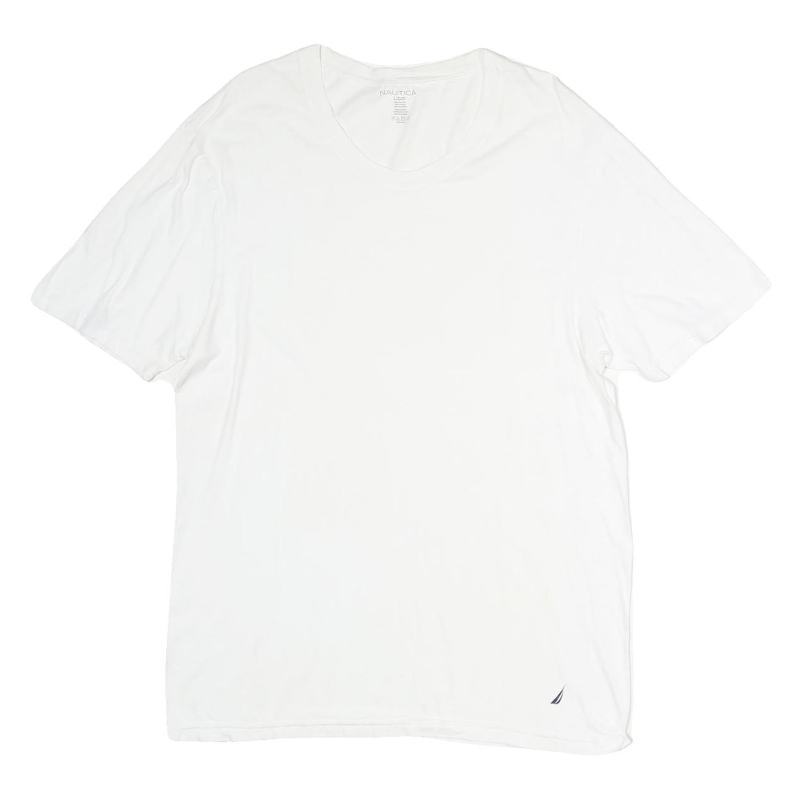 NAUTICA Womens White L Cotton Plain T-Shirt Short Sleeve Scoop Neck Casual Refurbished - N/A refurbished available on Cerqular