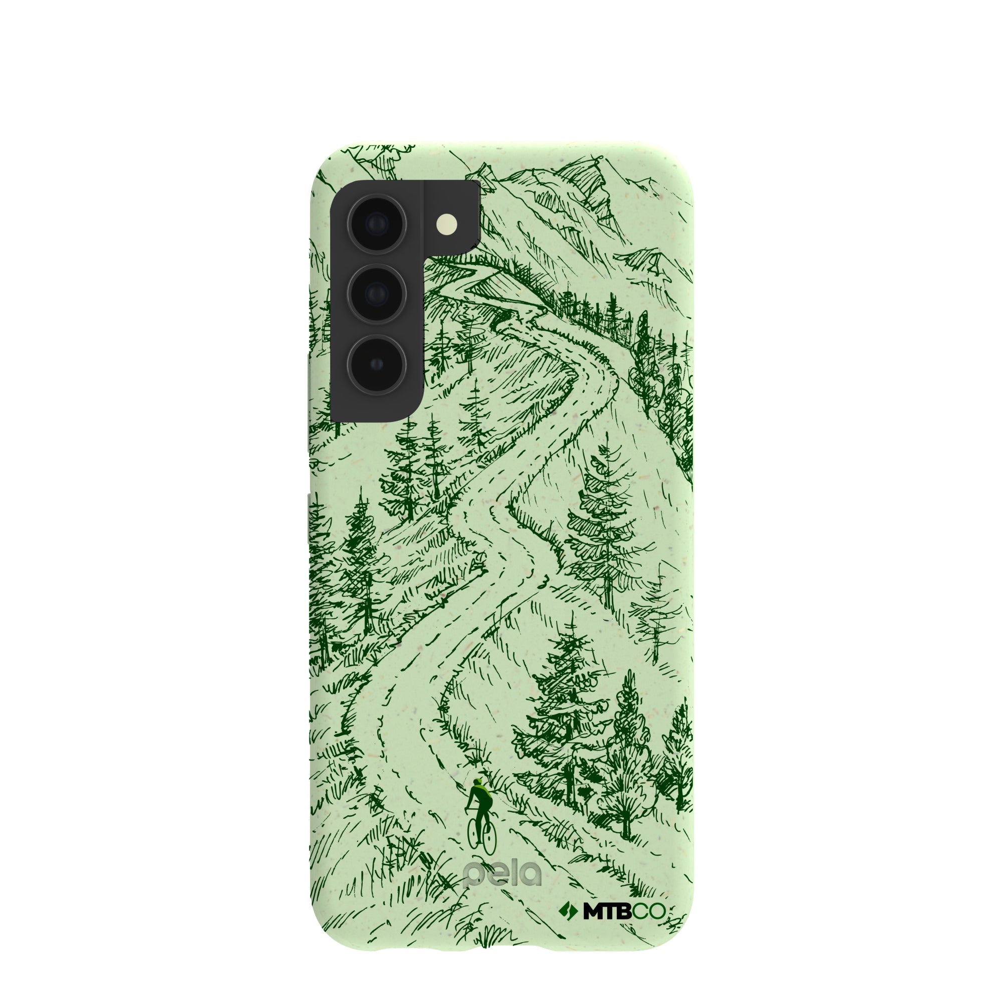 Sage Green Into the Mountains MTBCO Samsung Galaxy S22 Case Refurbished - Pela Case refurbished available on Cerqular