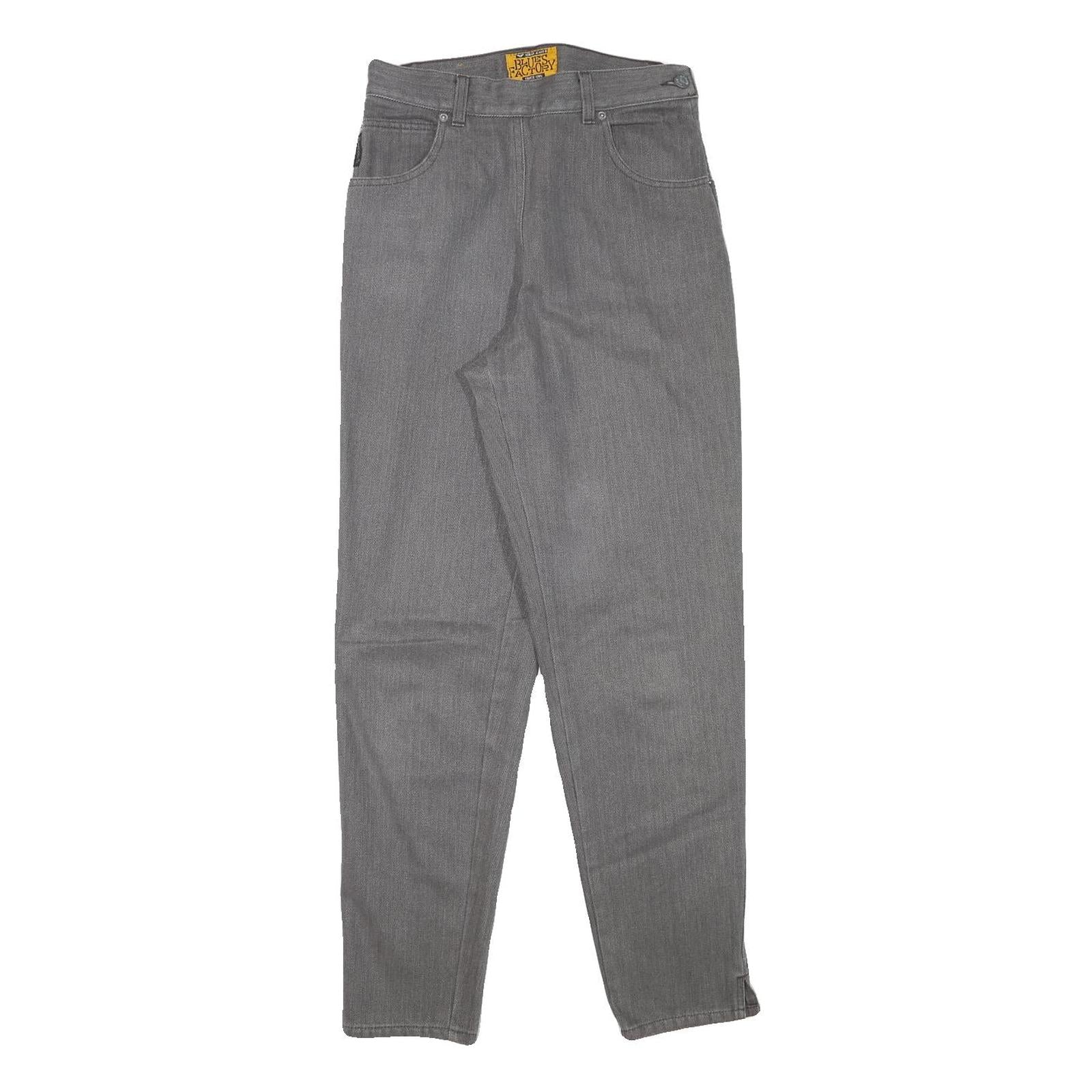 EMPORIO ARMANI Womens Grey Cotton Blend Relaxed Straight Trousers W26 L28 Refurbished - N/A refurbished available on Cerqular
