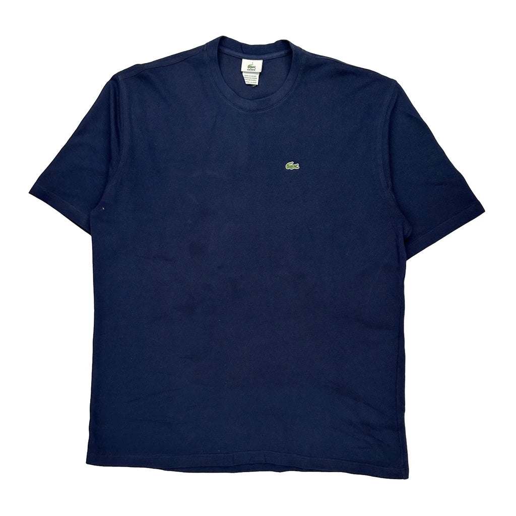 Lacoste T-Shirt - 2XL Navy Cotton Refurbished - Thrifted (note: this is a term often used to describe second- refurbished available on Cerqular