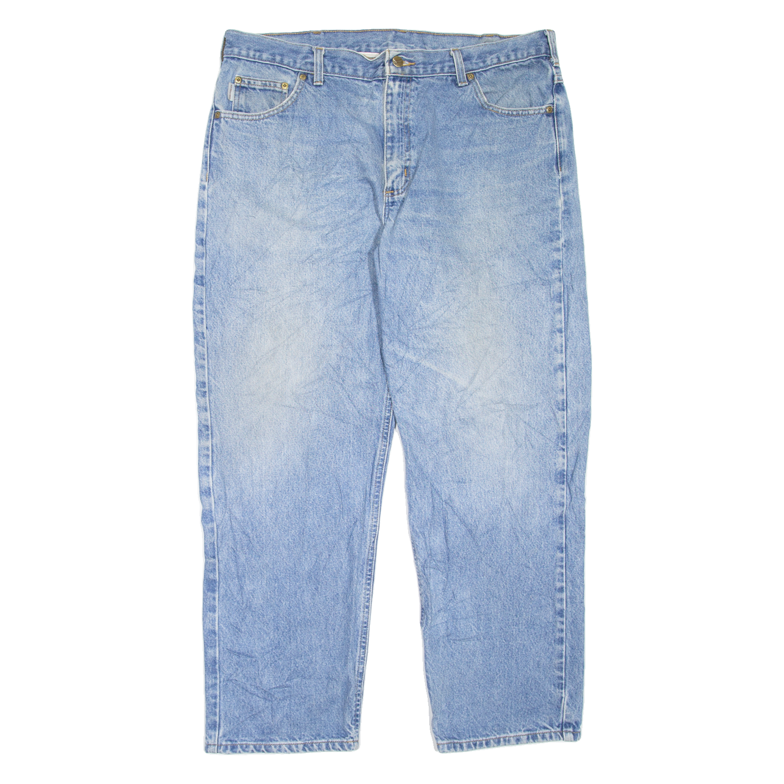 CARHARTT Workwear Mens Jeans Blue Regular Tapered Stone Wash W37 L30 Refurbished - N/A refurbished available on Cerqular