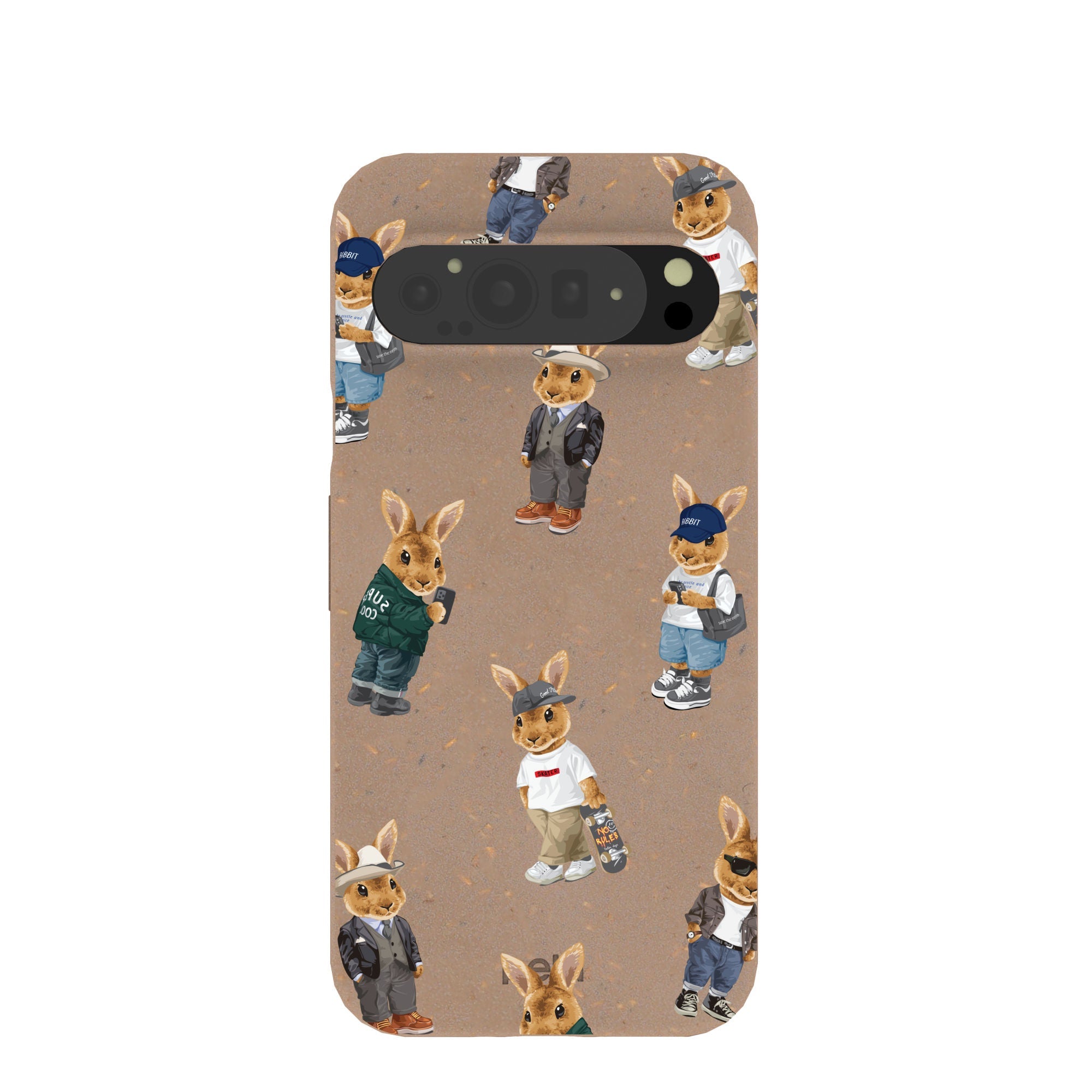 Chocolate Brown Rabbit Friends Google Pixel 9 Pro XL Case Refurbished - Pela Case refurbished available on Cerqular