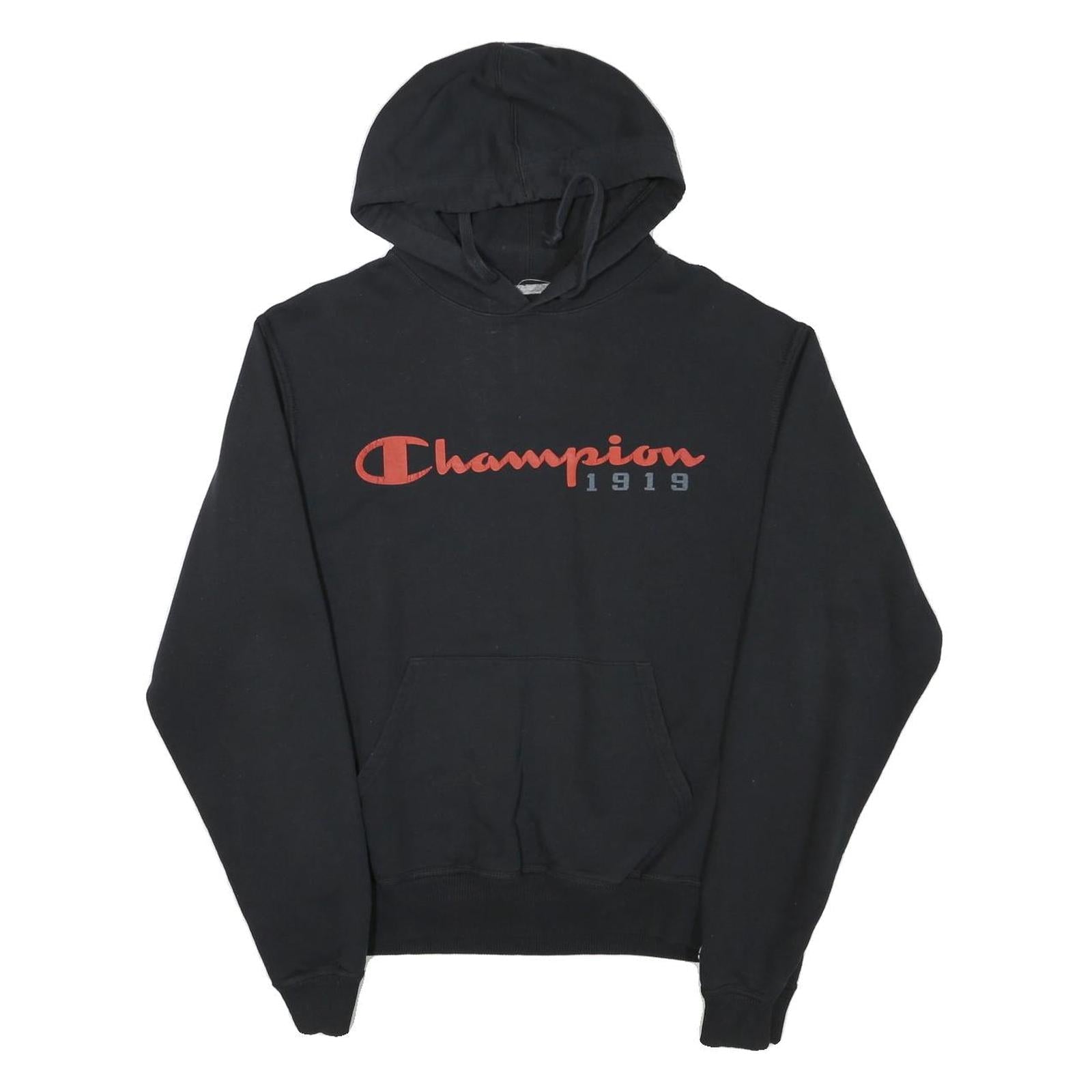 CHAMPION Mens Black Hoodie S Cotton Blend Pullover Hoodie Casual Fashion Refurbished - N/A refurbished available on Cerqular