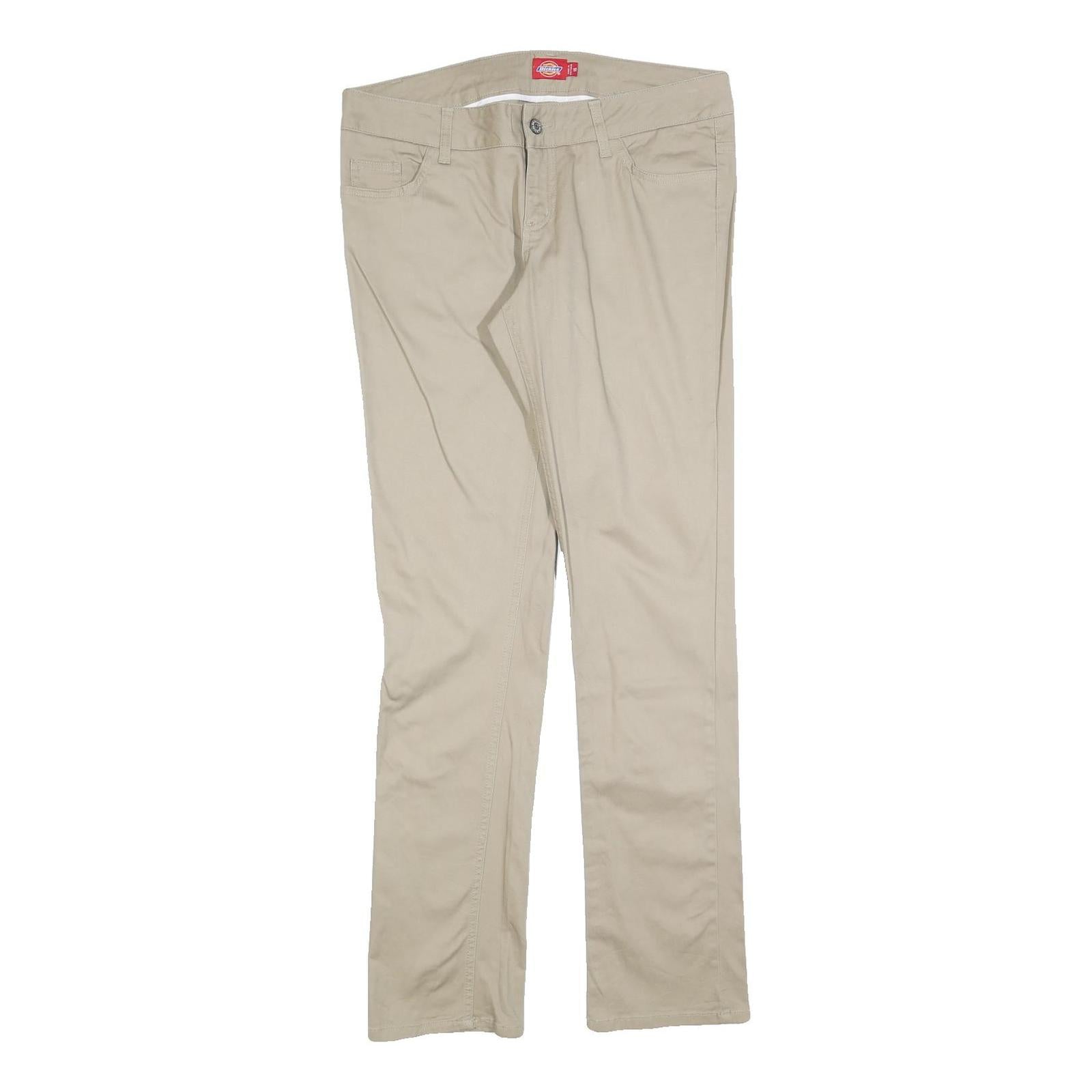 DICKIES Womens Slim Beige Cotton Blend Slim Straight Trousers W34 L32 Workwear Refurbished - N/A refurbished available on Cerqular