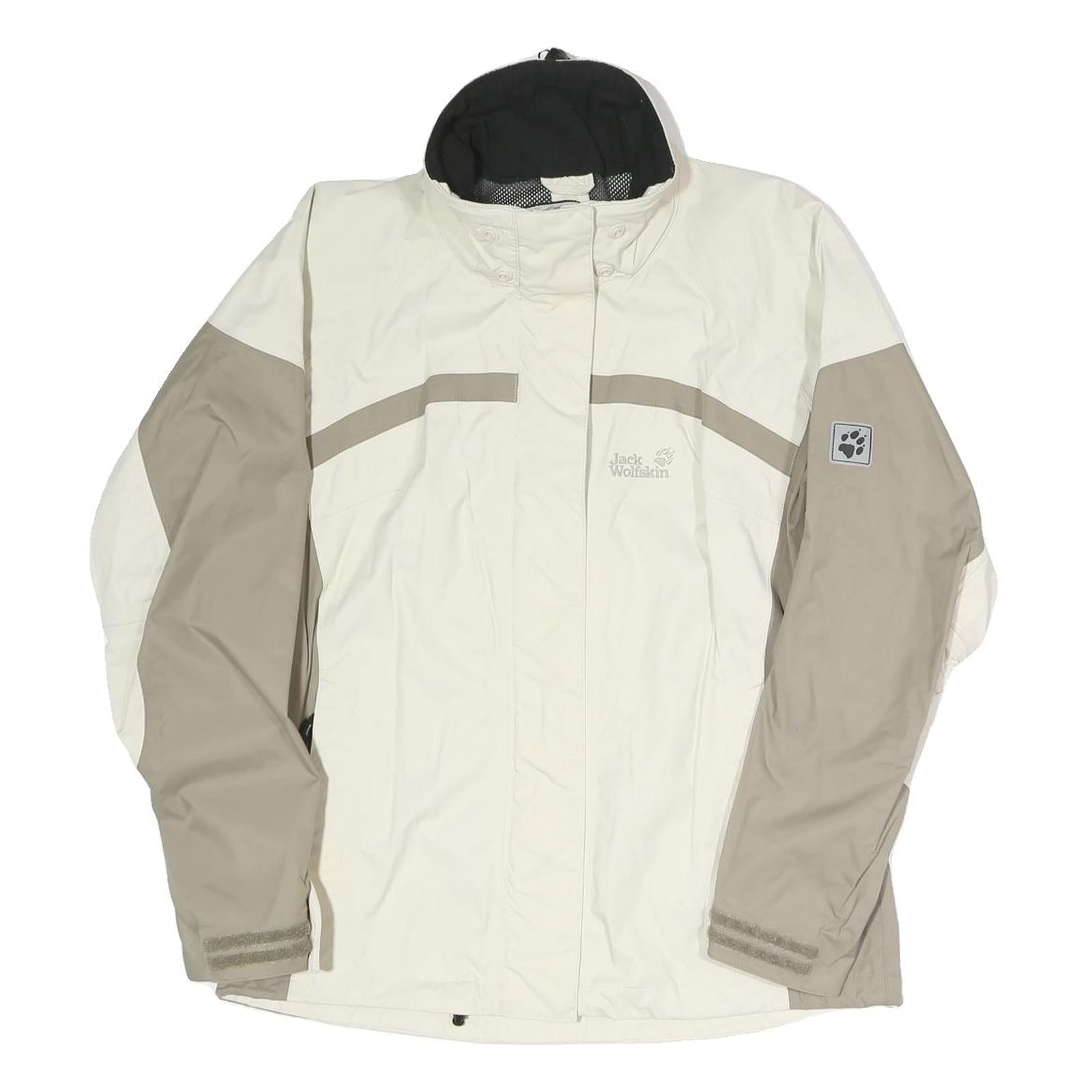JACK WOLFSKIN Womens Cream & Beige Outdoor Jacket UK 12 Polyester Blend Zip Refurbished - N/A refurbished available on Cerqular
