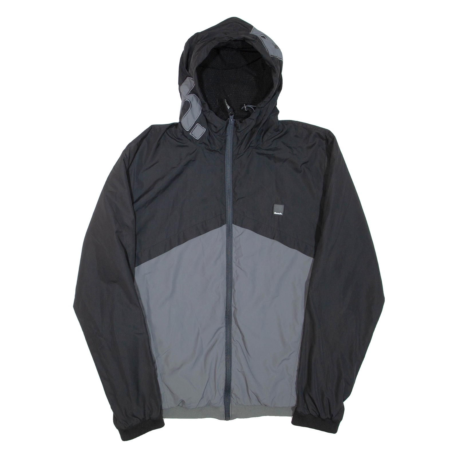 BENCH Mens Track Jacket Grey Hooded L Refurbished - N/A refurbished available on Cerqular