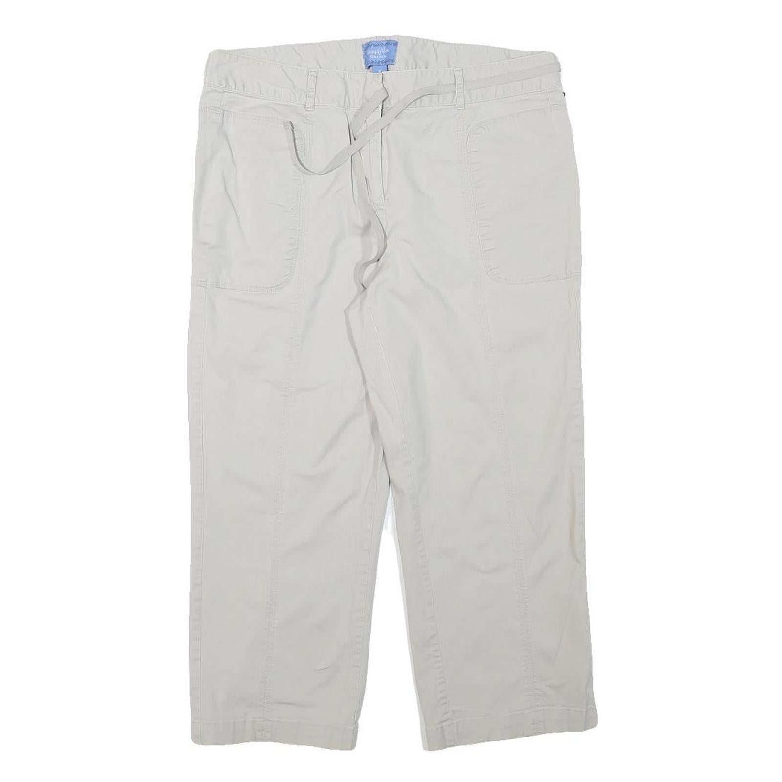 SIMPLY VERA BY VERA WANG Womens Beige Casual Shorts L W30 Cotton Blend Relaxed Refurbished - N/A refurbished available on Cerqular