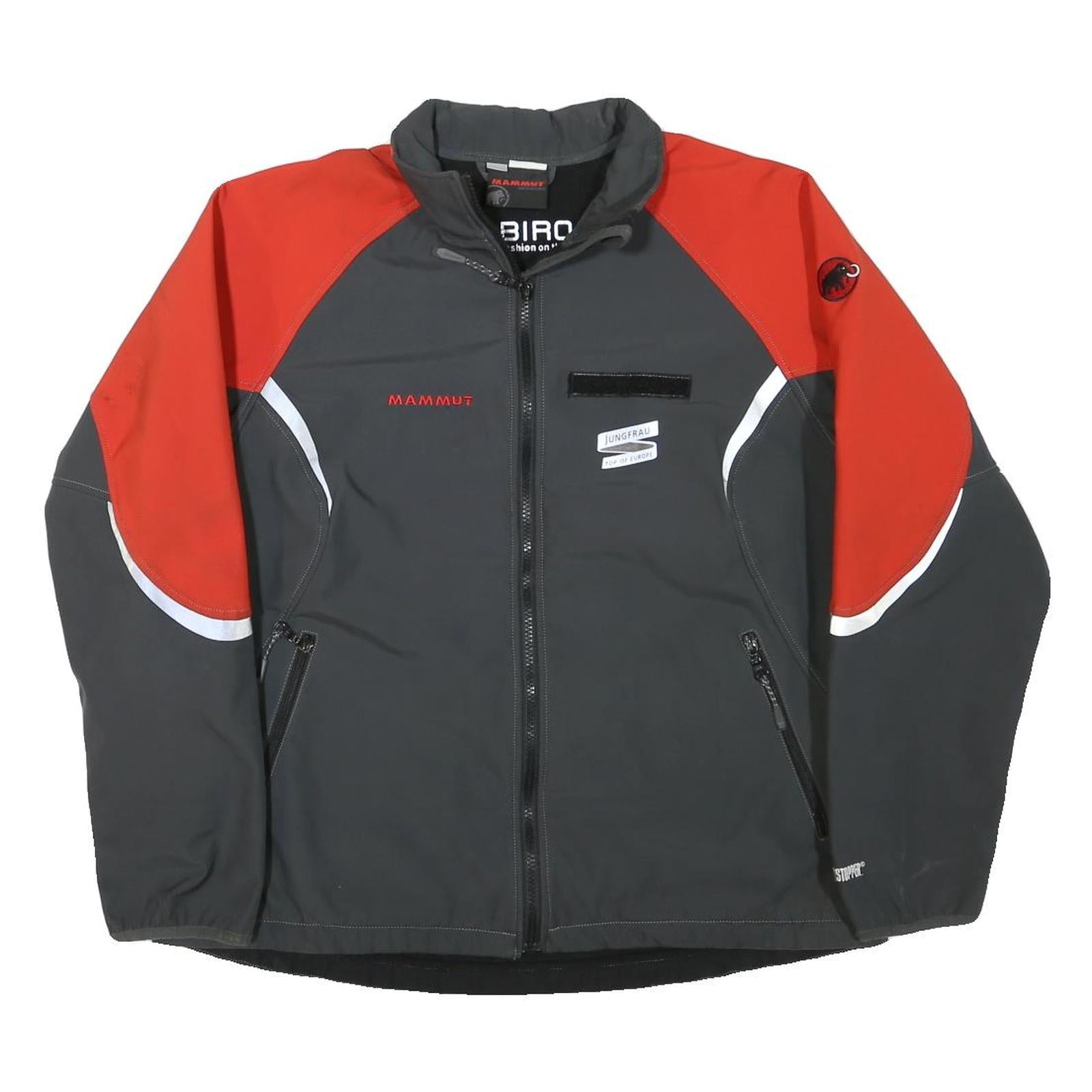 MAMMUT Womens Grey & Red Outdoor Jacket 2XL Polyester Blend Zip Windstopper Refurbished - N/A refurbished available on Cerqular
