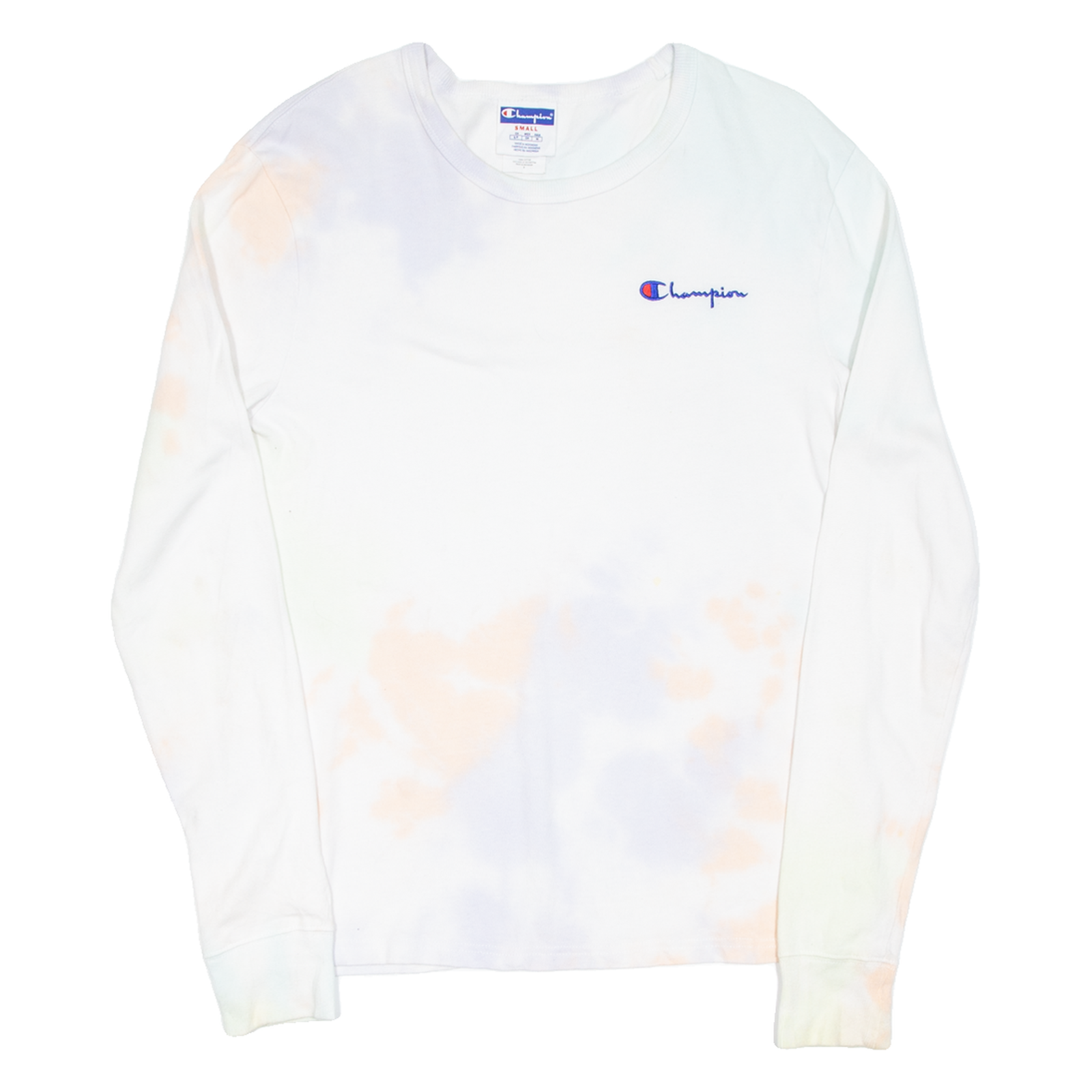 CHAMPION Tie-dye Womens T-Shirt White Long Sleeve S Refurbished - N/A refurbished available on Cerqular