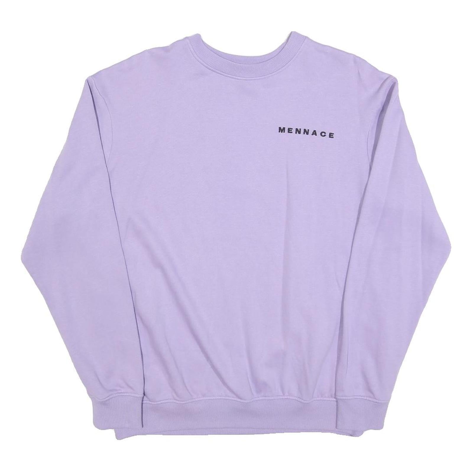 MENNACE Mens Lilac Sweatshirt S Crew Neck Cotton Blend Casual Pullover Refurbished - N/A refurbished available on Cerqular
