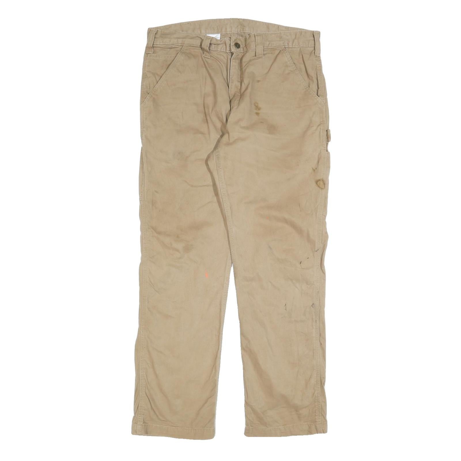 CARHARTT Mens Relaxed Relaxed Beige Workwear Trousers W36 L32 Durable Cotton Refurbished - N/A refurbished available on Cerqular