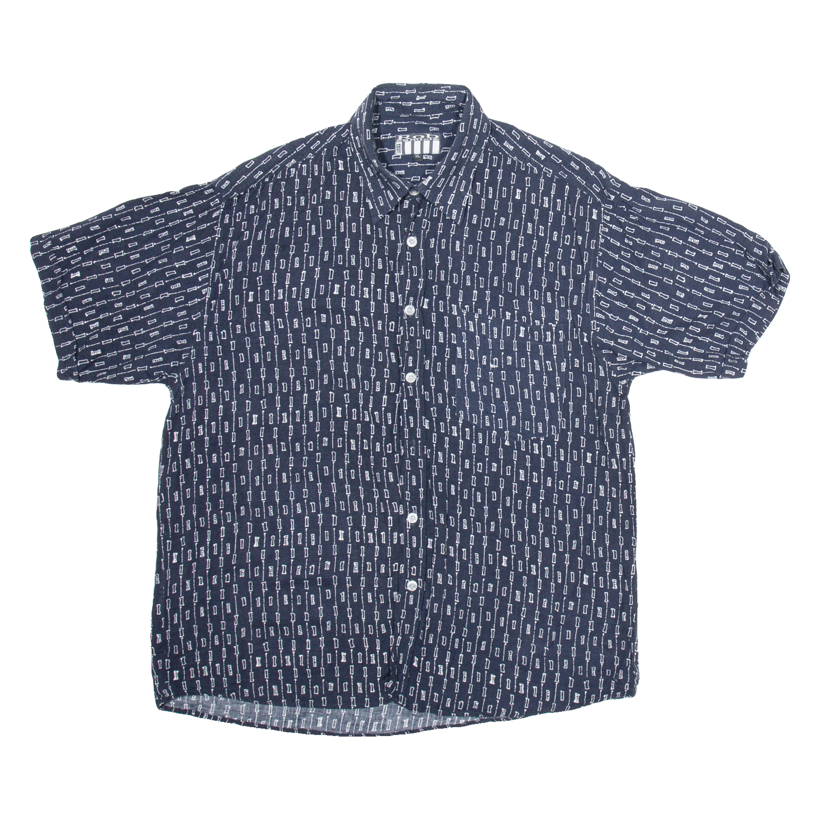 ROB CAMICIE Mens Shirt Blue Geometric XL Refurbished - N/A refurbished available on Cerqular