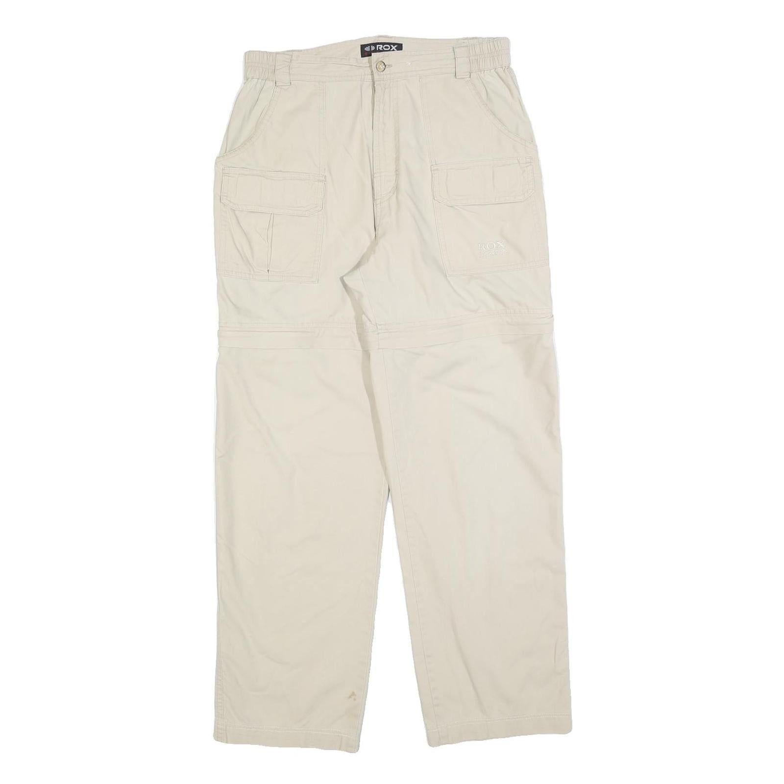 ROX Womens Beige Regular Fit Straight Leg Trousers W30 L30 Casual Zip Pocket Refurbished - N/A refurbished available on Cerqular