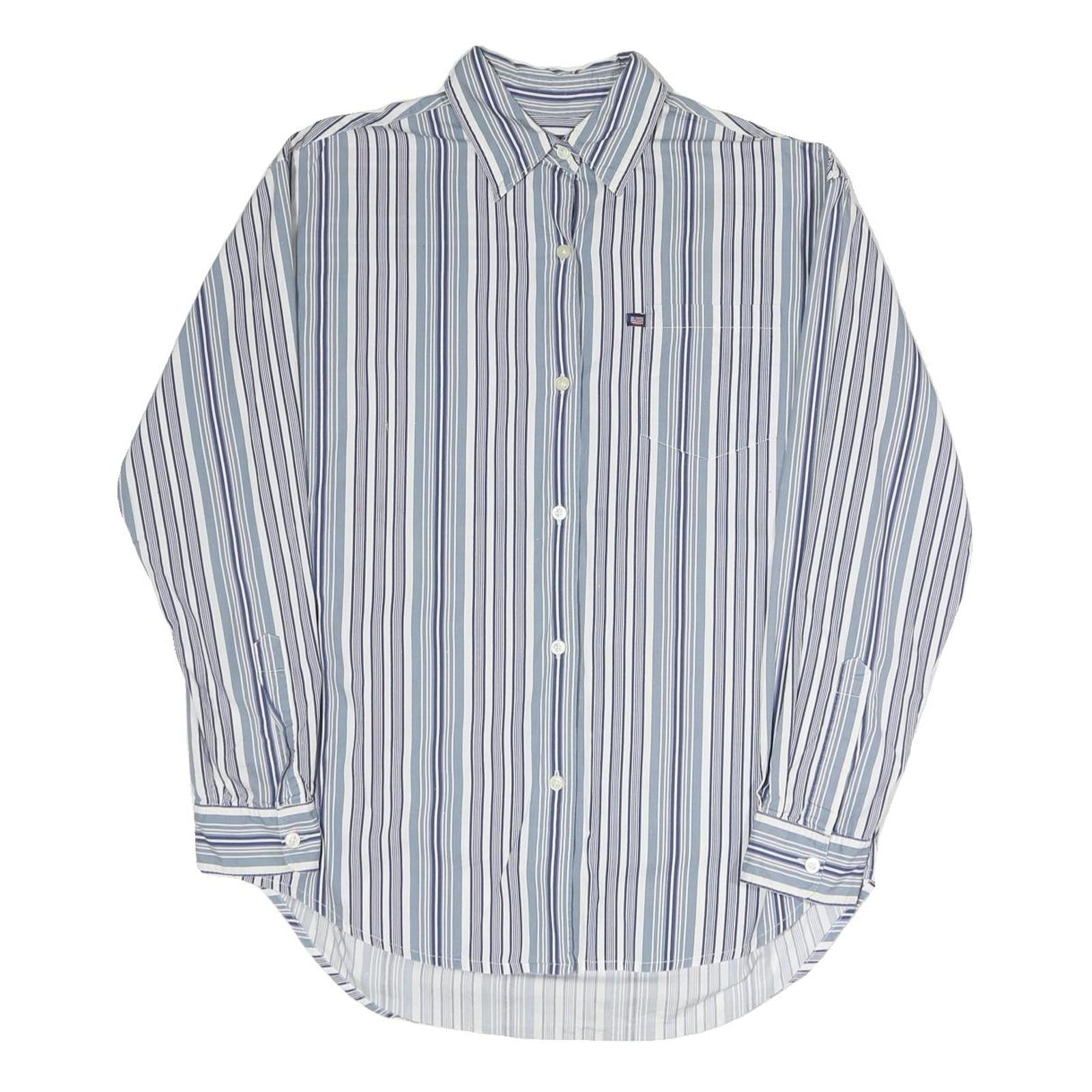 RALPH LAUREN POLO JEANS COMPANY Mens Blue & White Striped Shirt M Classic Cotton Refurbished - N/A refurbished available on Cerqular
