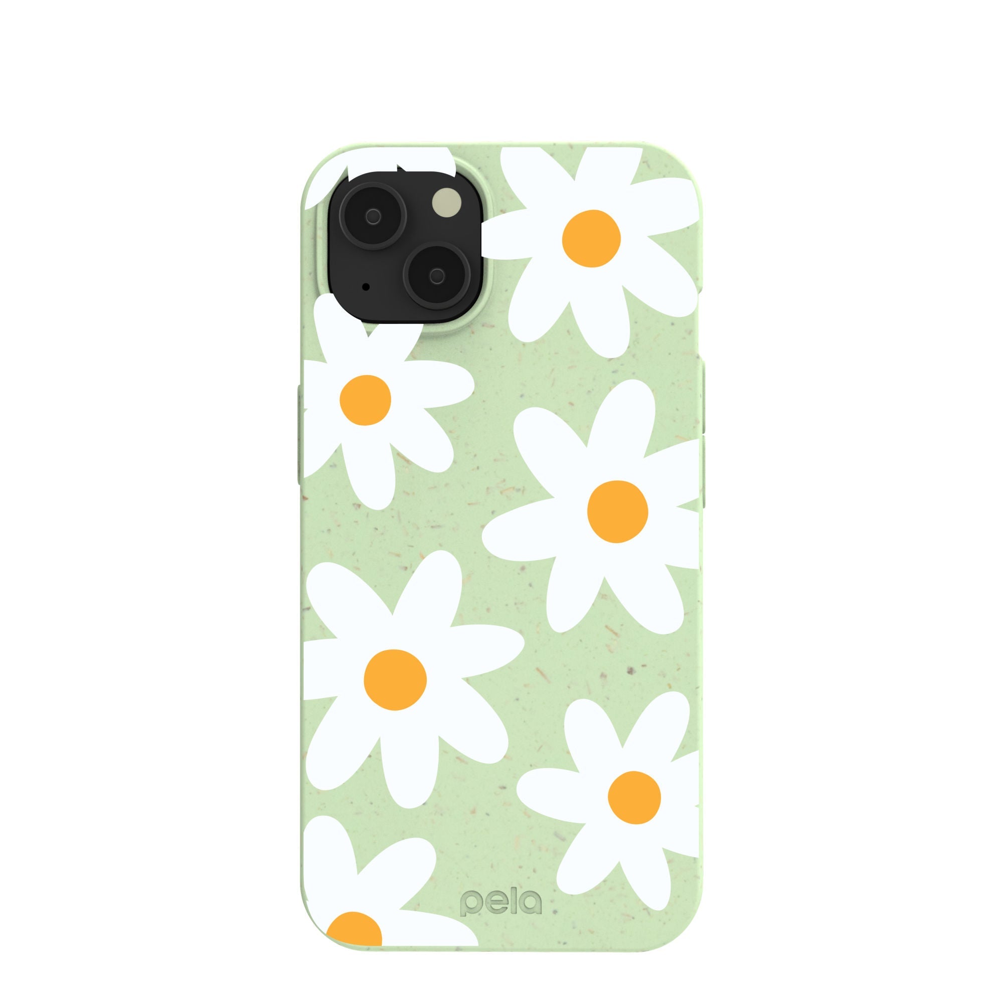 Sage Green Daisy iPhone 13 Case Refurbished - Pela Case refurbished available on Cerqular