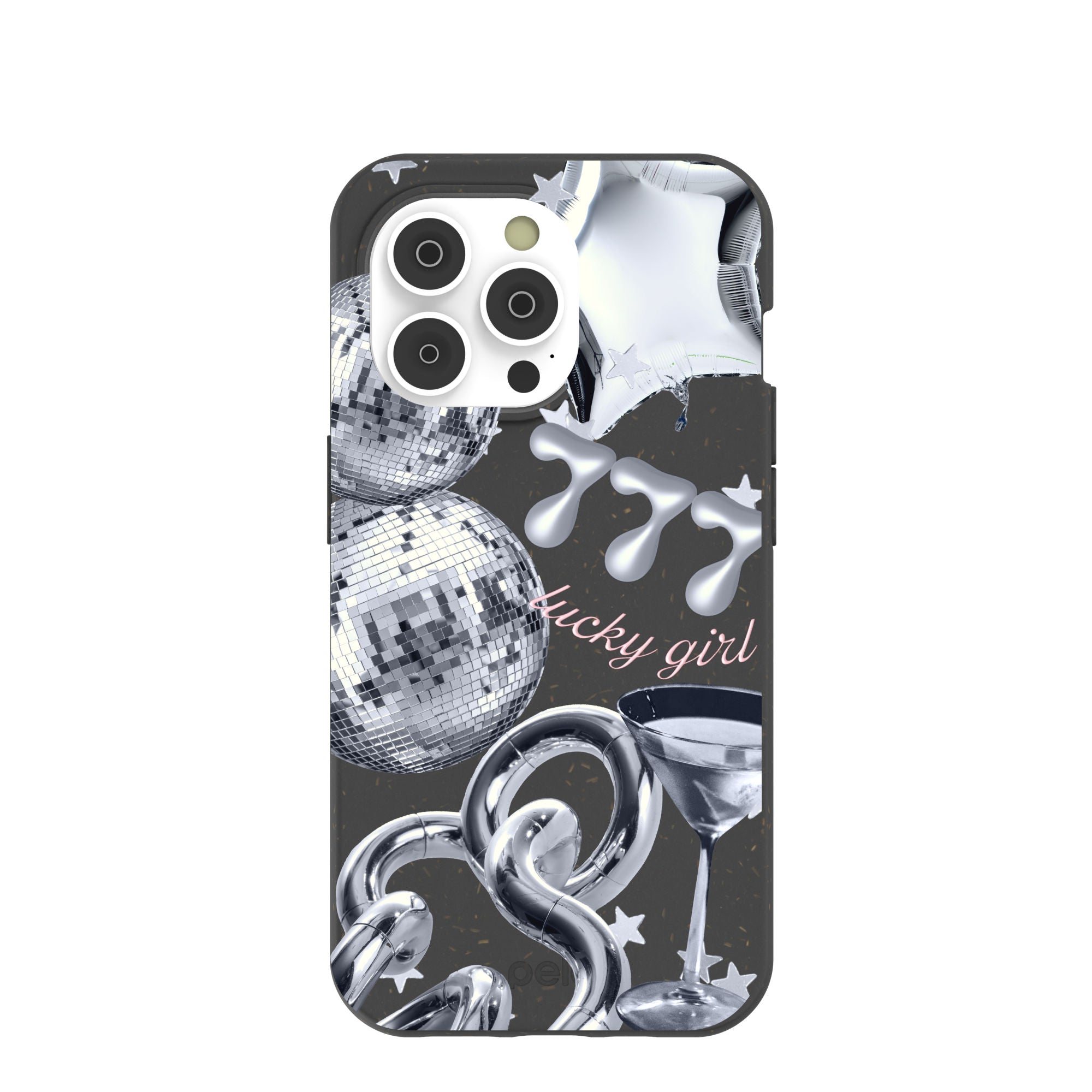 Black Cosmic Luck iPhone 14 Pro Case Refurbished - Pela Case refurbished available on Cerqular
