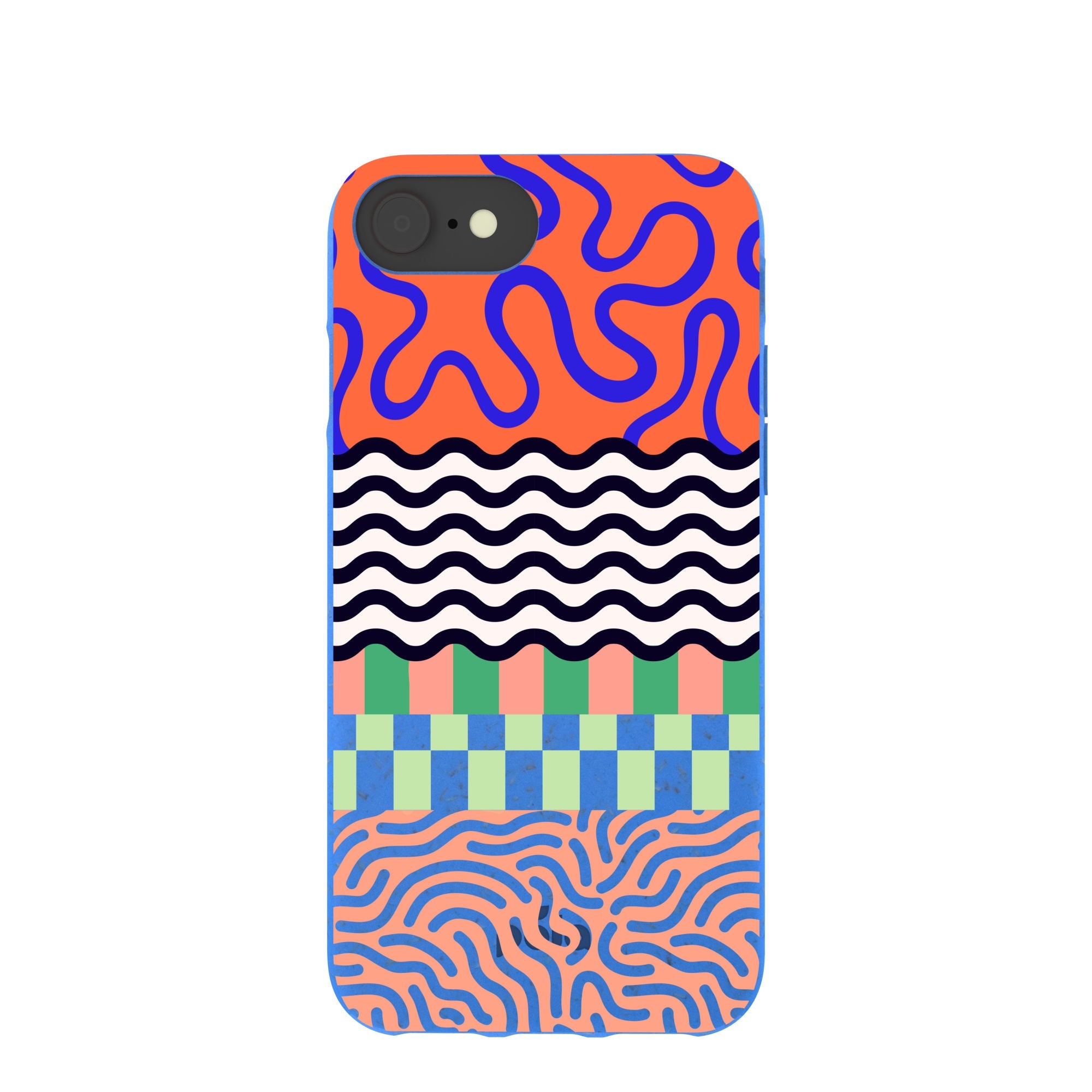 Electric Blue Tangerine Mix iPhone 6/6s/7/8/SE Case Refurbished - Pela Case refurbished available on Cerqular