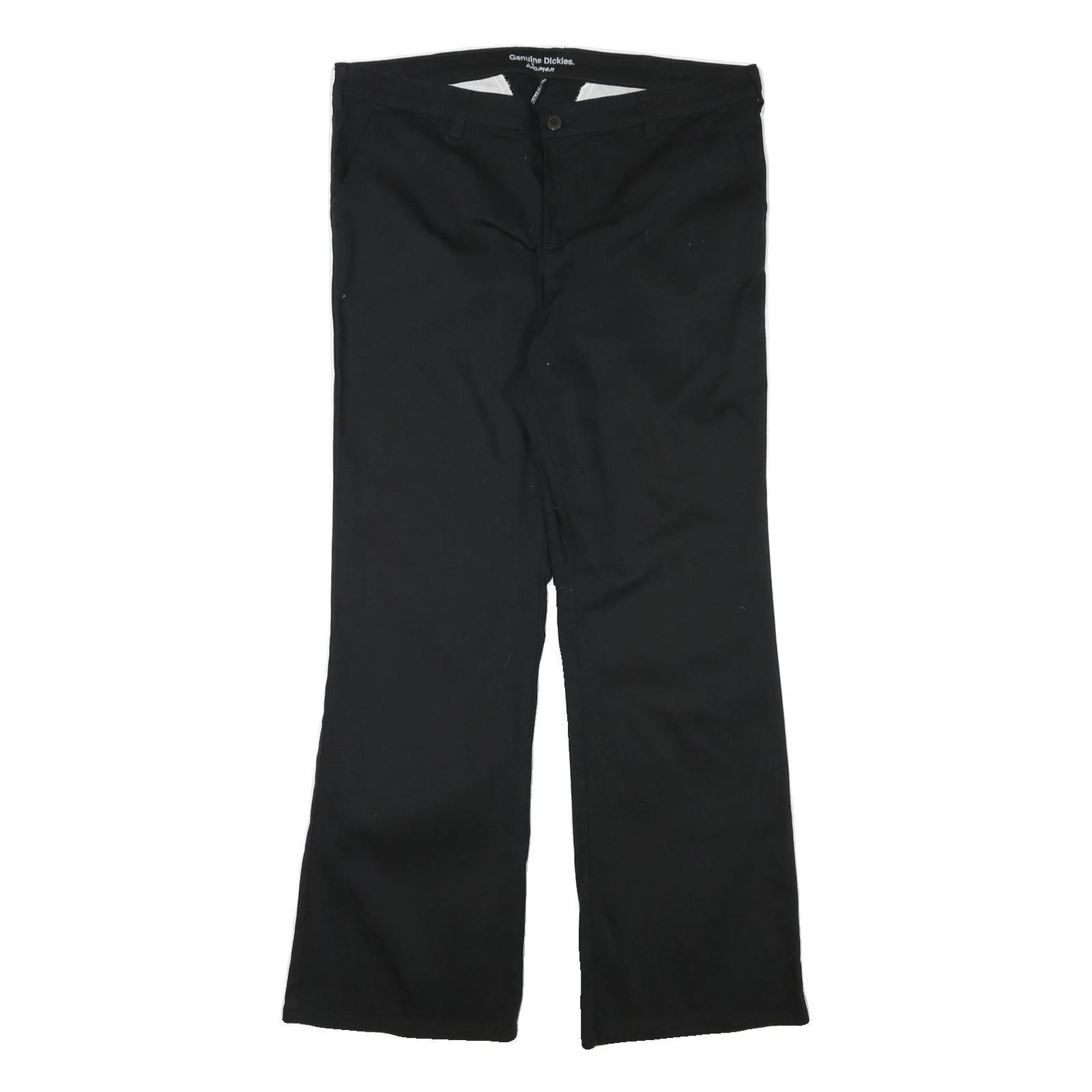 DICKIES Womens Black Regular Fit Straight Leg Trousers W36 L31 Zip Cotton Blend Refurbished - N/A refurbished available on Cerqular