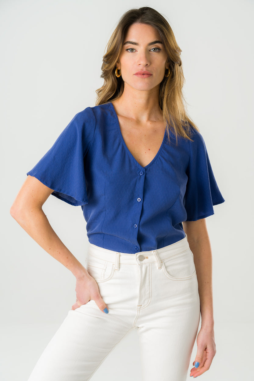 Blouse réversible Lys bleue roi | Size: XS Refurbished - Avani Apparel refurbished available on Cerqular