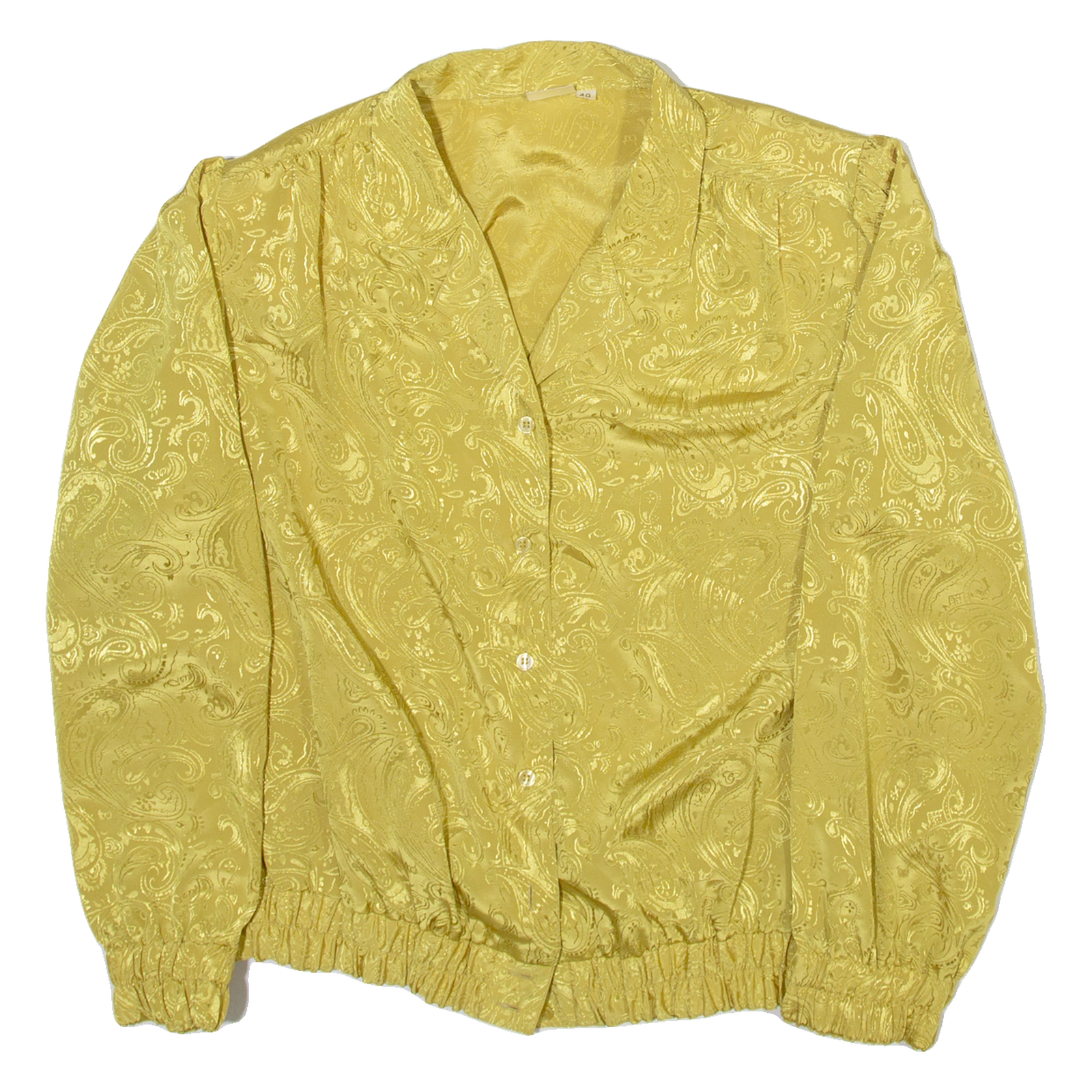CHARLES JOGELE Womens Printed Blouse Gold Collared Long Sleeve Crazy Pattern M Refurbished - N/A refurbished available on Cerqular