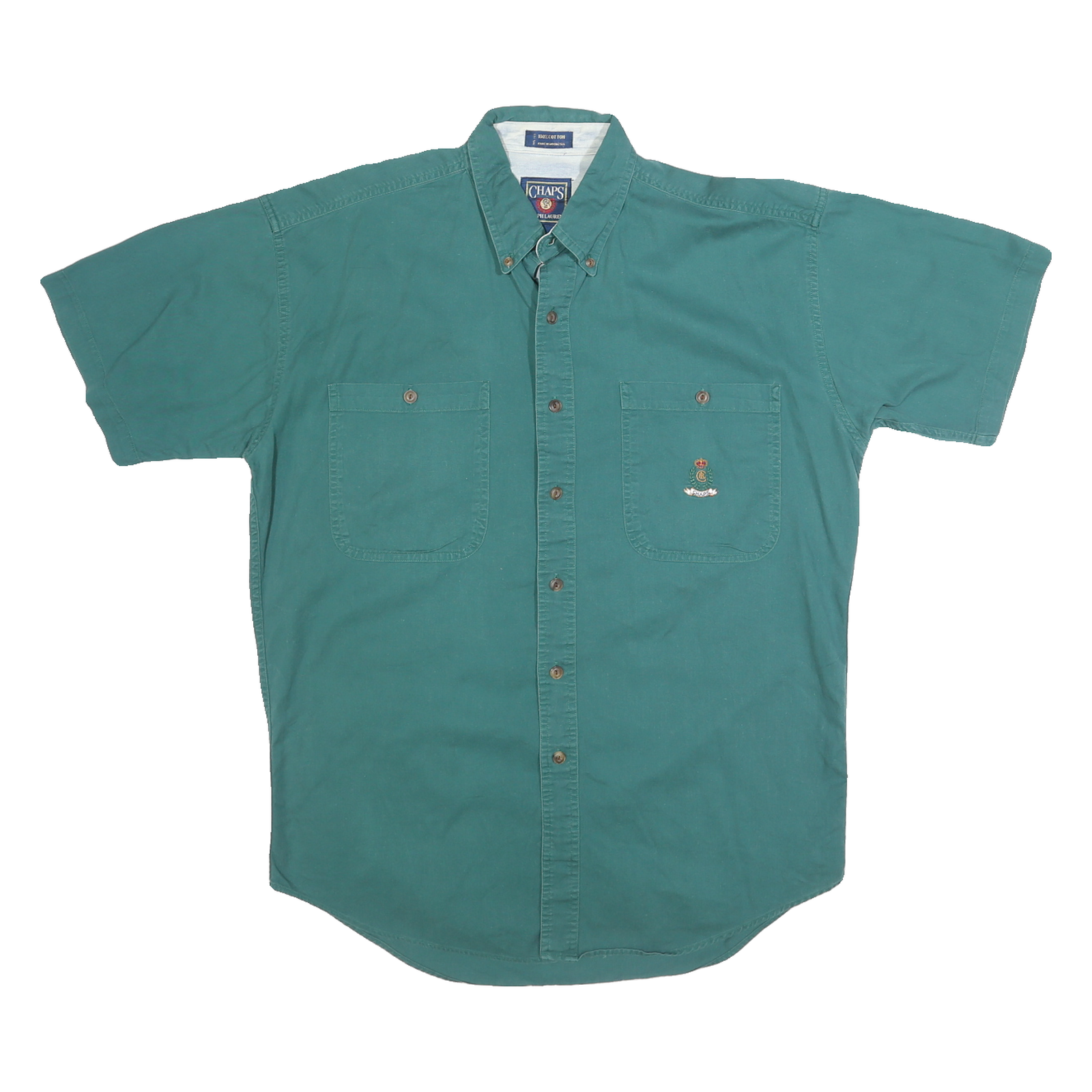 Buy CHAPS Mens Green Cotton Short Sleeve Shirt M Button Down Casual Refurbished - $18.19 CHAPS Mens Green Cotton Short Sleeve Shirt M Button Down Casual Refurbished - N/A refurbished available on Cerqular