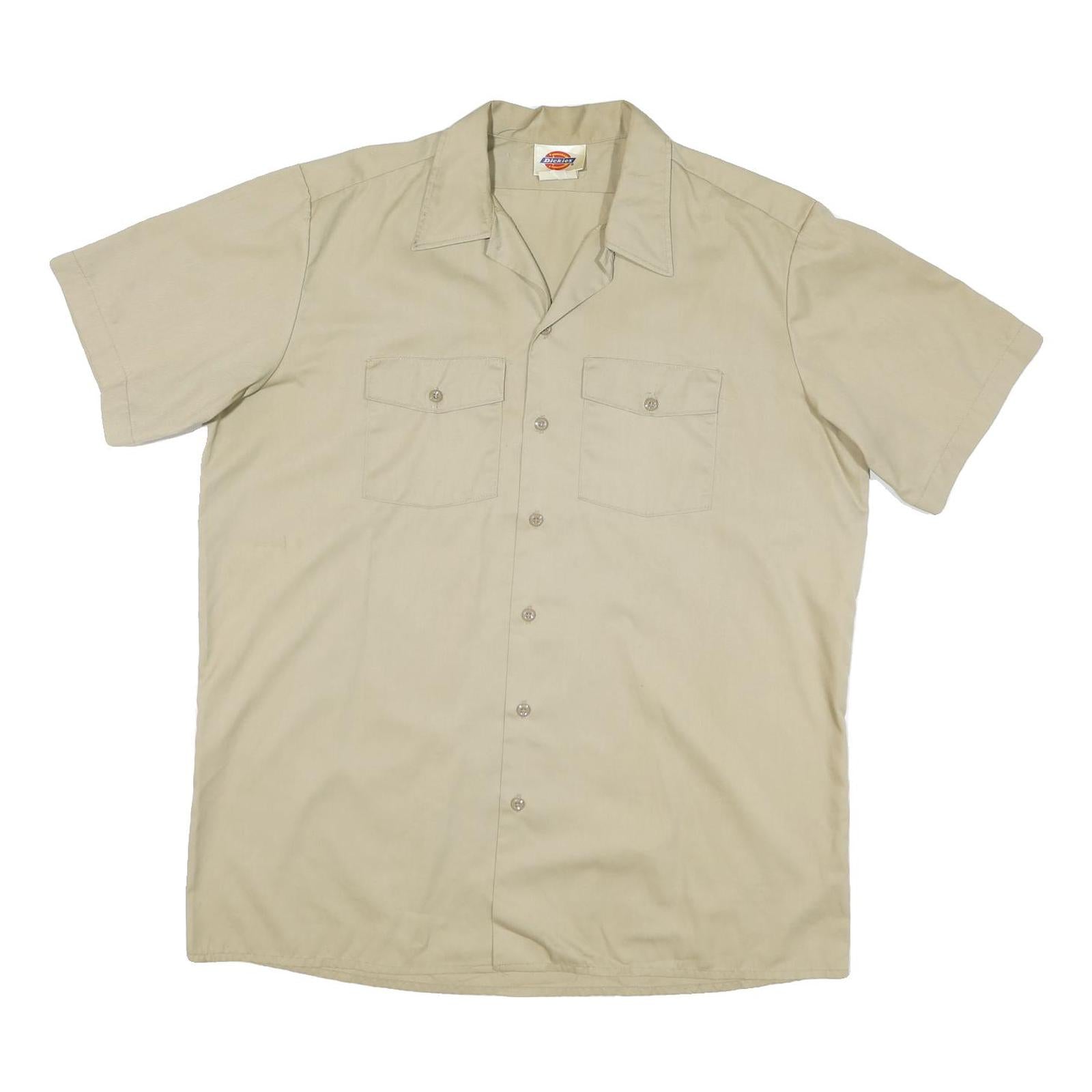 DICKIES Mens Beige Workwear Shirt XL Cotton Blend Utility Button Pocket Refurbished - N/A refurbished available on Cerqular