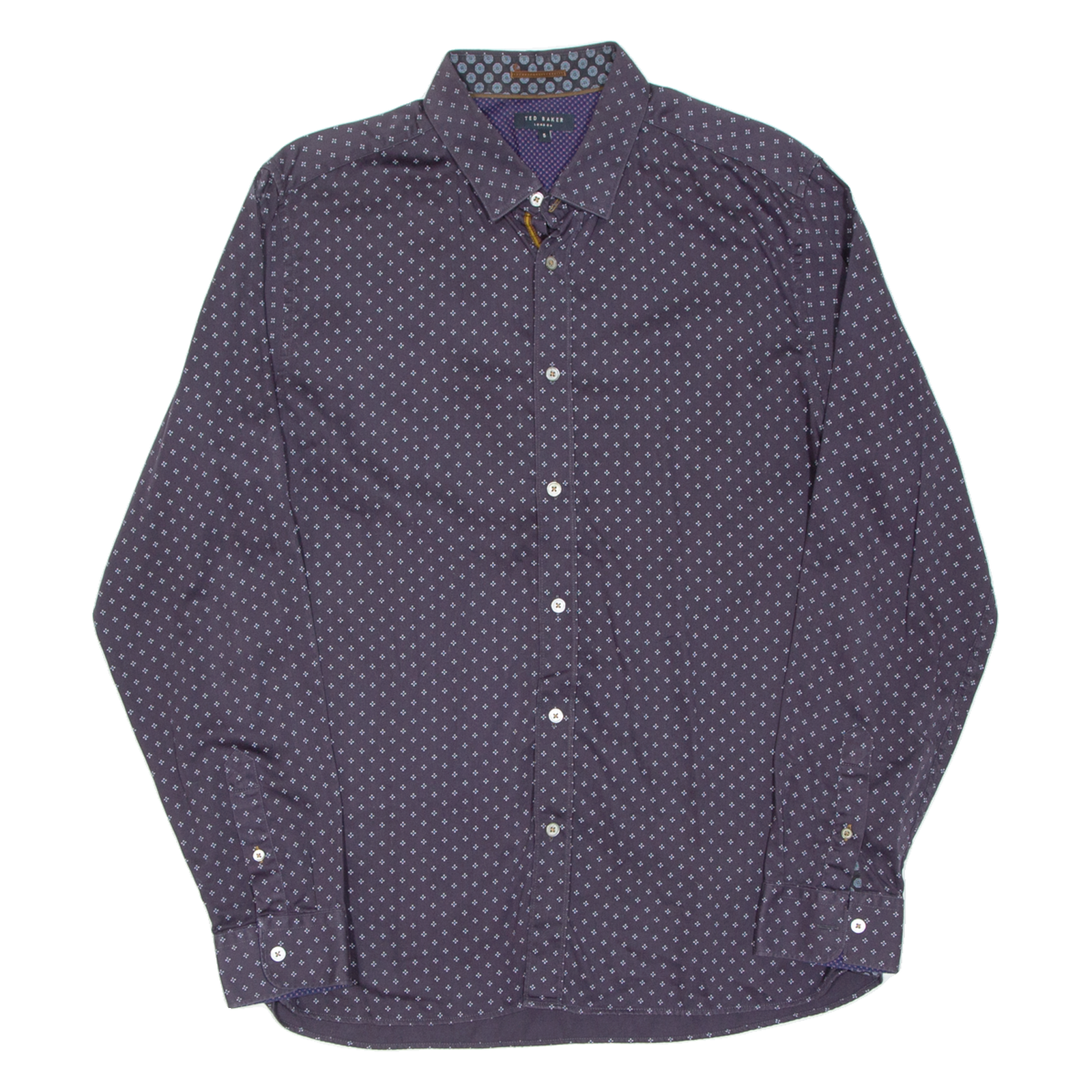TED BAKER Mens Shirt Purple Spotted Long Sleeve L Refurbished - N/A refurbished available on Cerqular