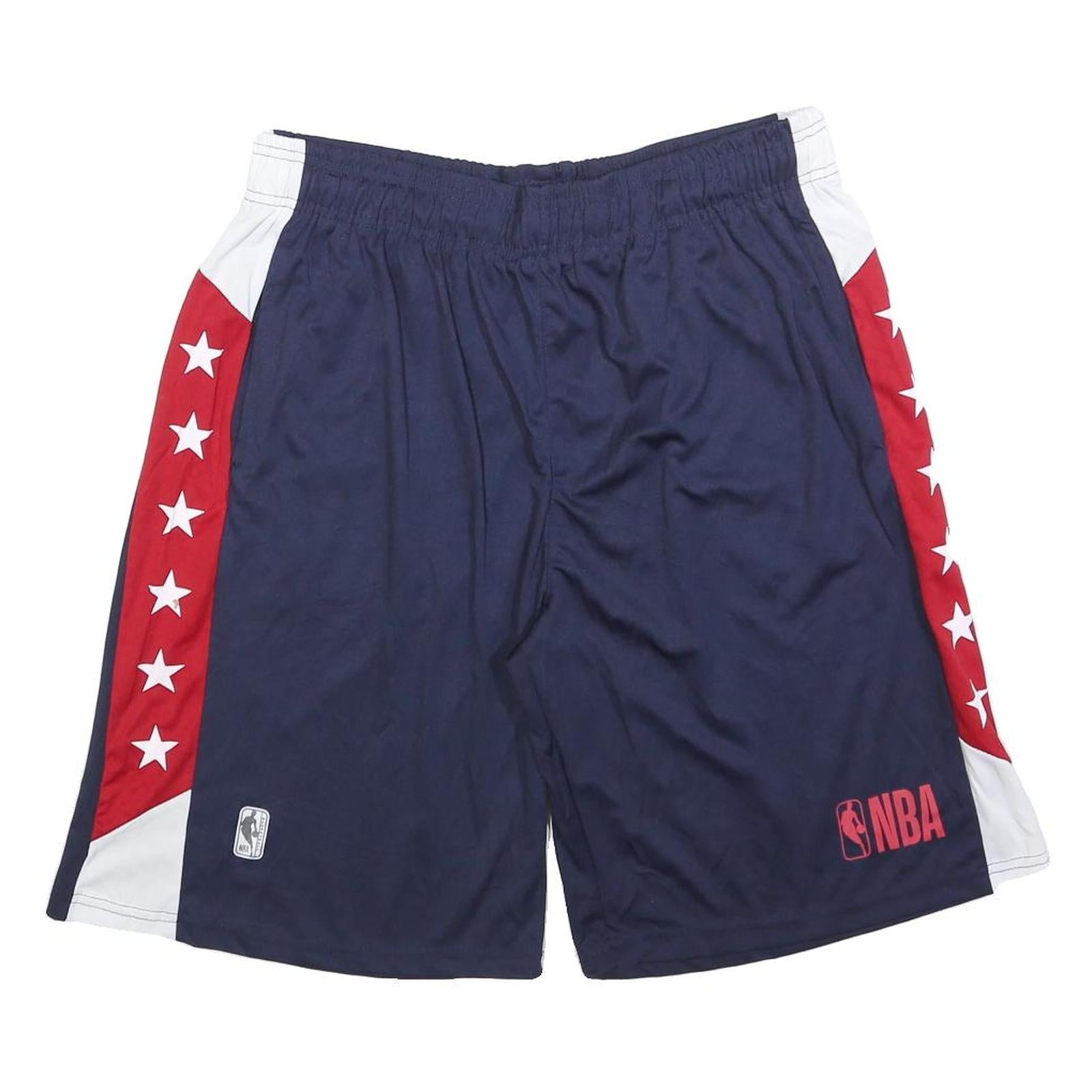 NBA Mens Blue Red & White Sports Casual Shorts L W32 Elastic Waistband Refurbished - N/A refurbished available on Cerqular