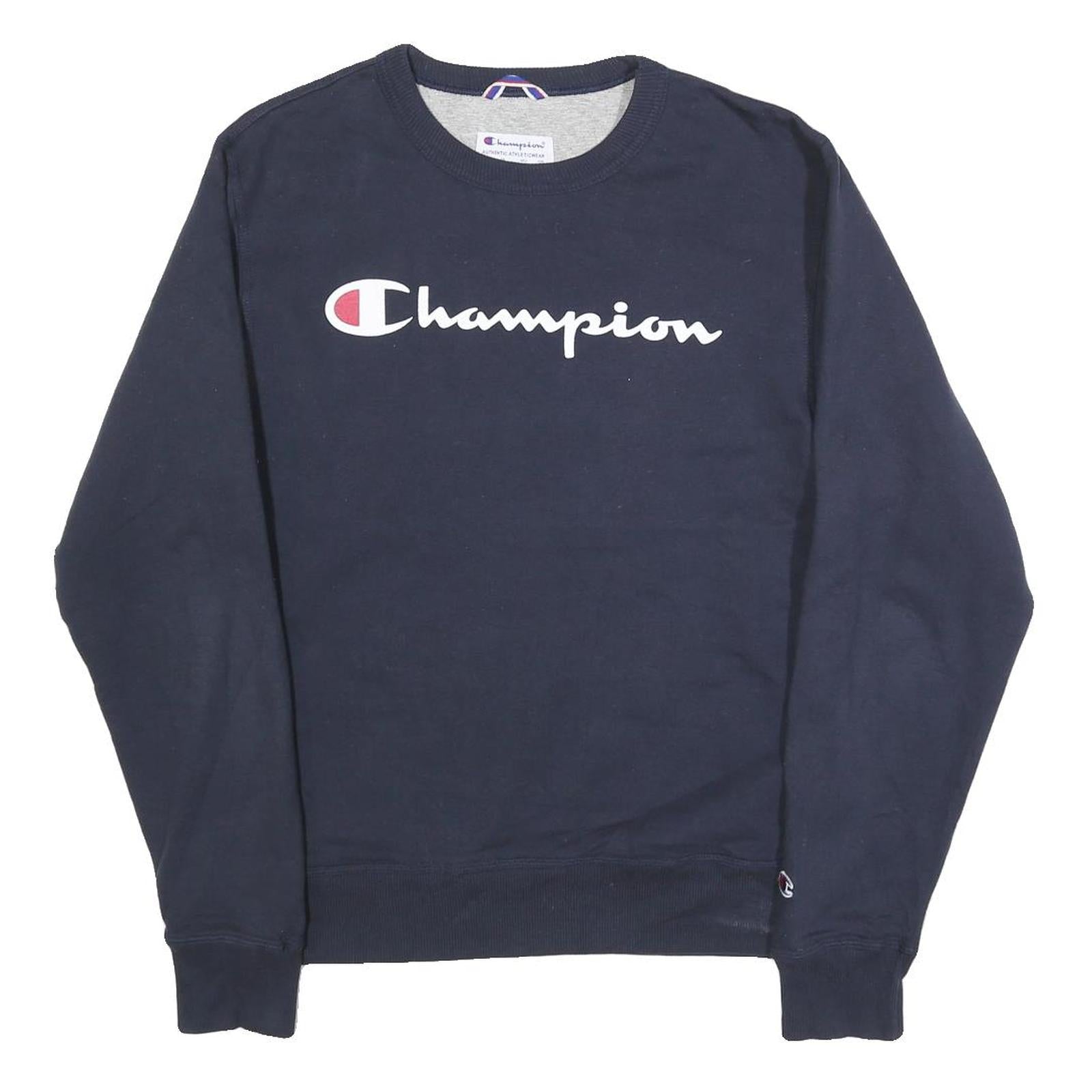 Buy CHAMPION Mens Navy Blue Cotton Blend Crew Neck Sweatshirt S Classic Logo Refurbished - $33.79 CHAMPION Mens Navy Blue Cotton Blend Crew Neck Sweatshirt S Classic Logo Refurbished - N/A refurbished available on Cerqular