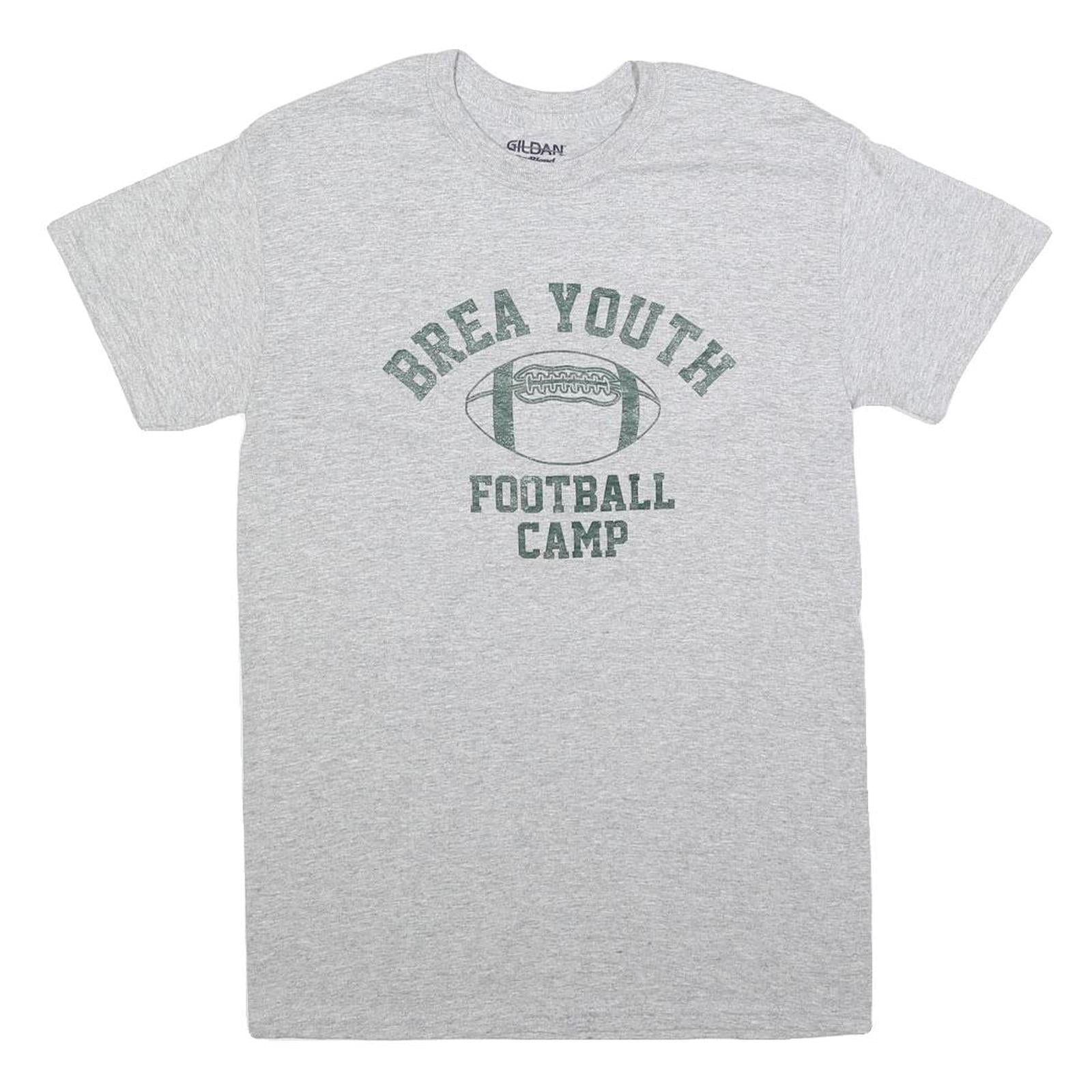 GILDAN Mens Grey Brea Youth Football Camp Graphic T-Shirt S Short Sleeve Crew Refurbished - N/A refurbished available on Cerqular