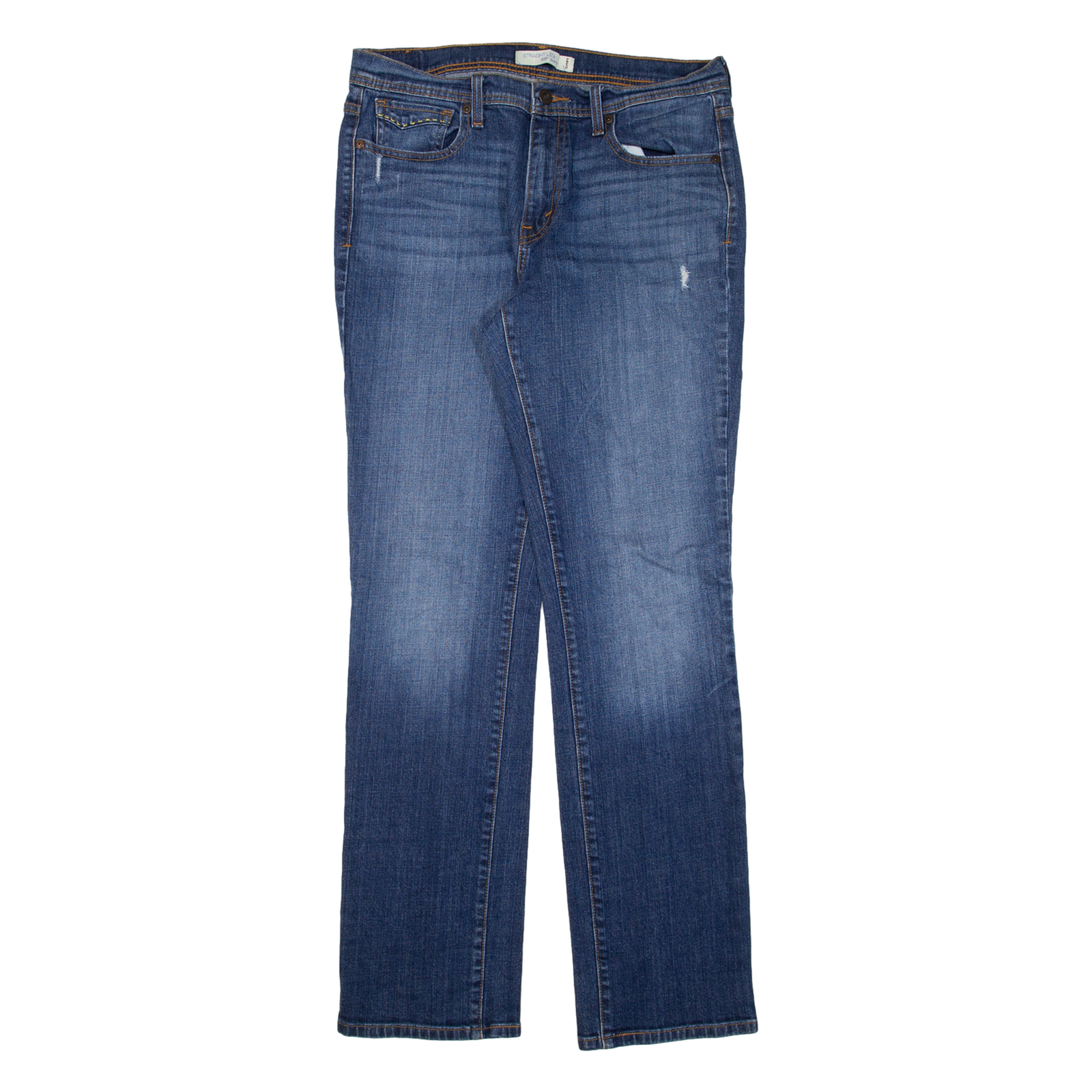 LEVI'S 505 Distressed Womens Jeans Blue Regular Straight W32 L31 Refurbished - N/A refurbished available on Cerqular