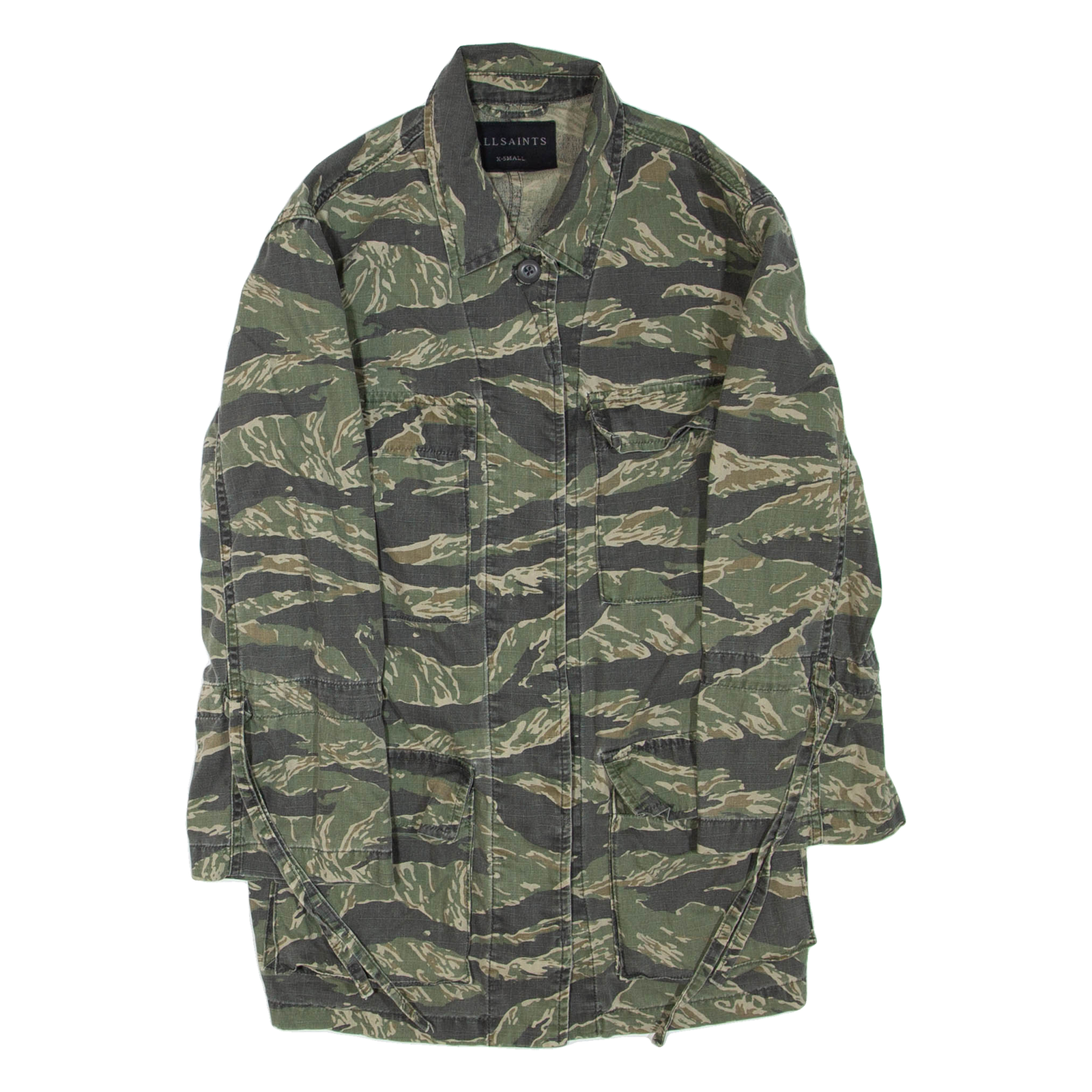 ALL SAINTS Womens Jacket Green Camouflage XS Refurbished - N/A refurbished available on Cerqular