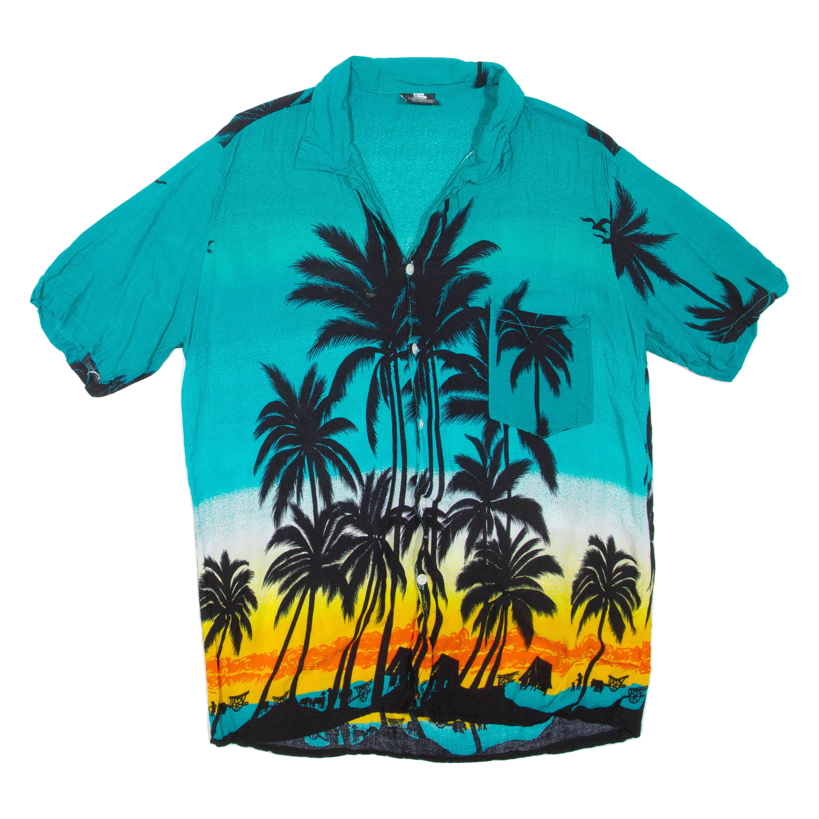 Mens Hawaiian Shirt Blue Crazy Pattern XL Refurbished - N/A refurbished available on Cerqular