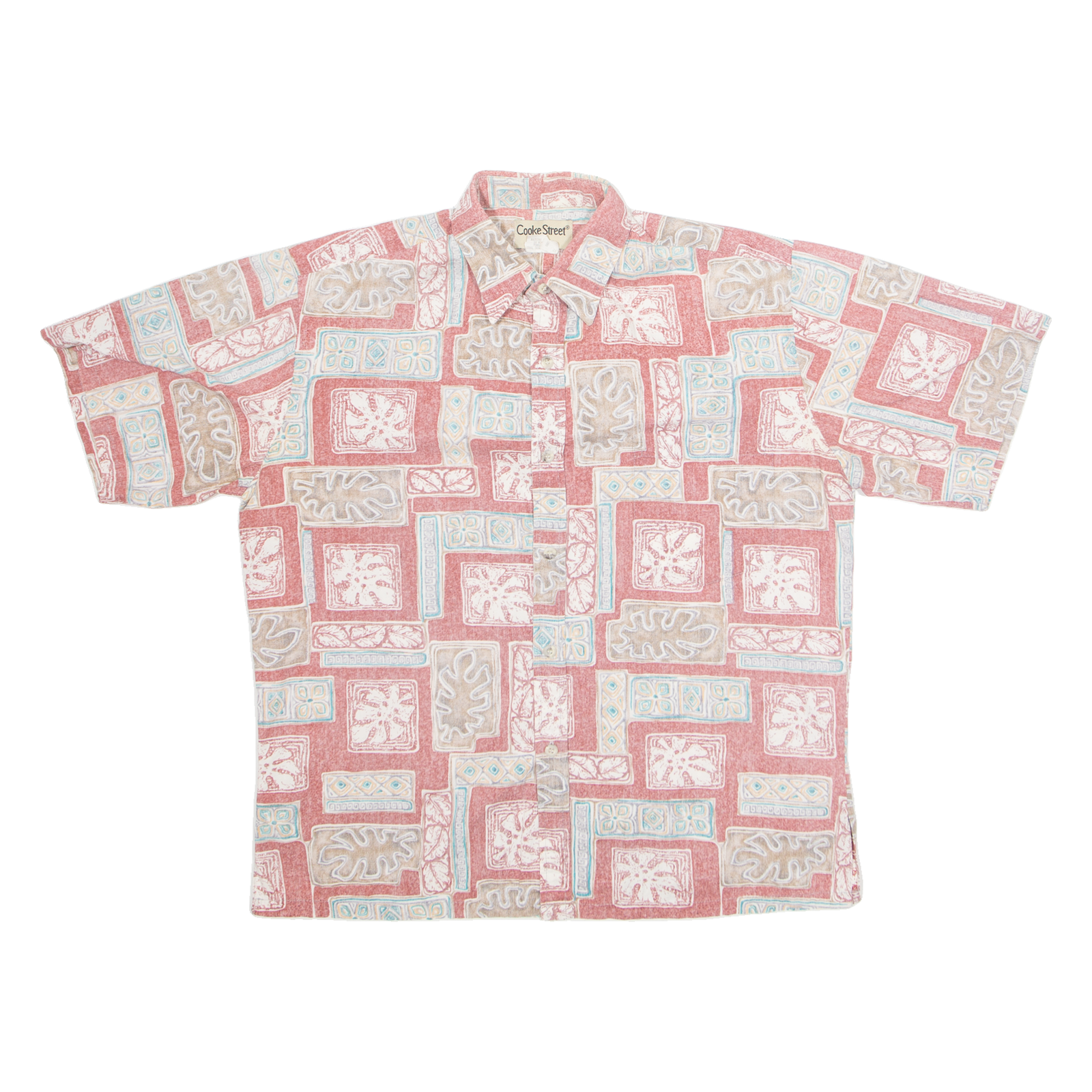 COOKE STREET Mens Hawaiian Shirt Red Crazy Pattern M Refurbished - N/A refurbished available on Cerqular