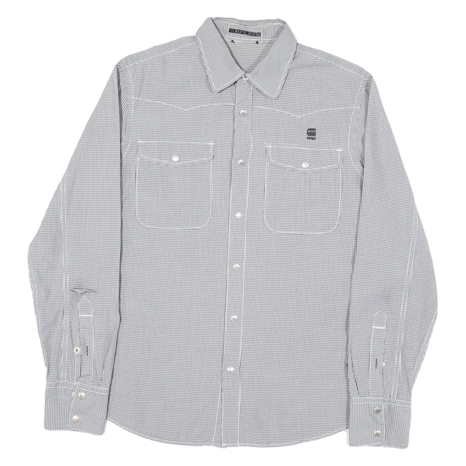 G-STAR Mens Black & White Checked Shirt M Button Down Cotton Blend Casual Refurbished - N/A refurbished available on Cerqular