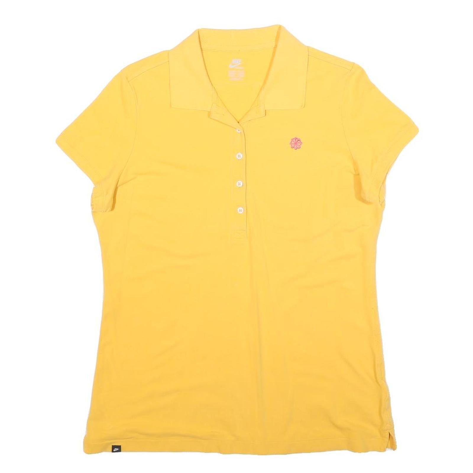 NIKE Womens Yellow Polo Shirt XL Cotton Blend Short Sleeve Plain Casual Summer Refurbished - N/A refurbished available on Cerqular