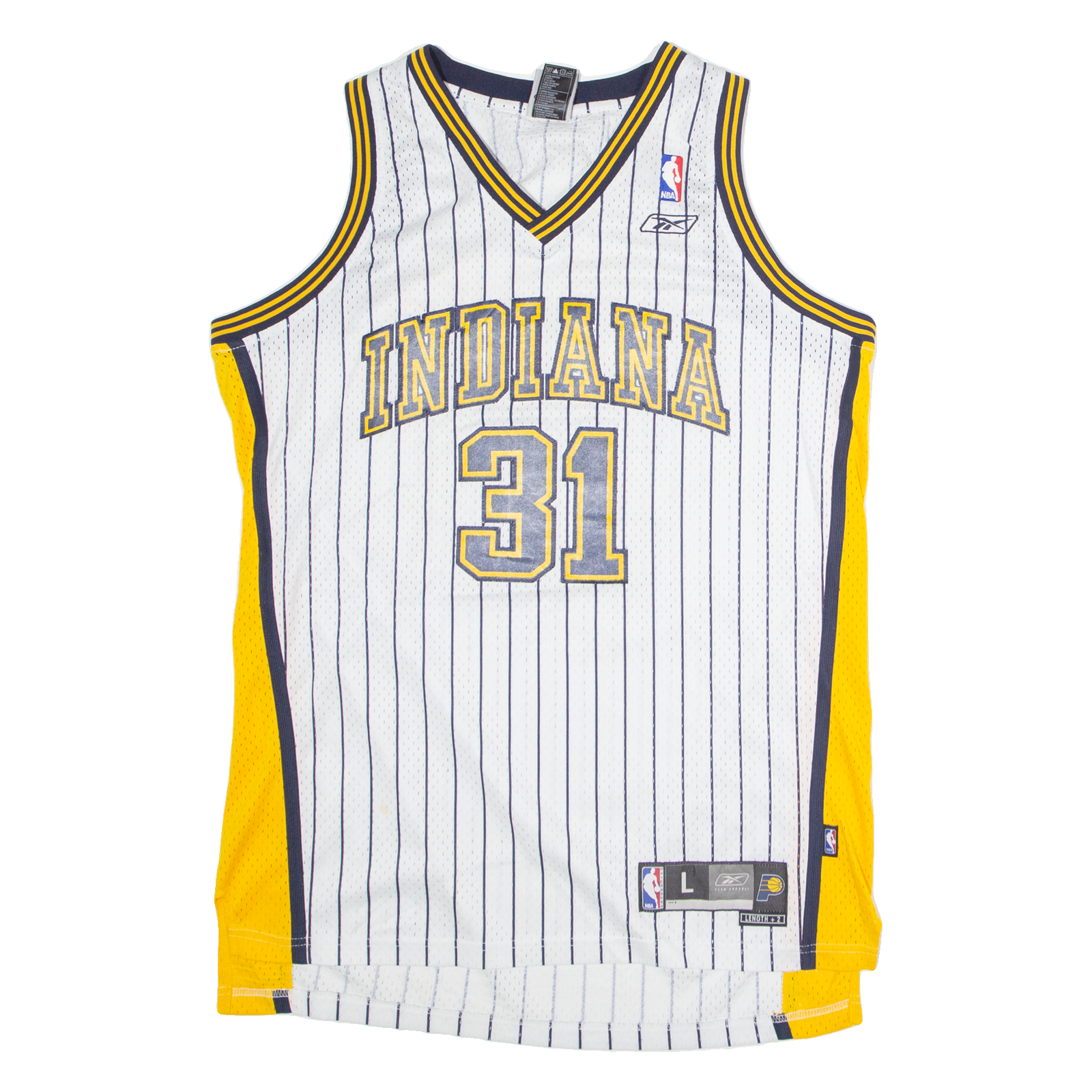 REEBOK Indiana Pacers Alternate #31 Miller Mens Jersey White Sleeveless USA L Refurbished - N/A refurbished available on Cerqular