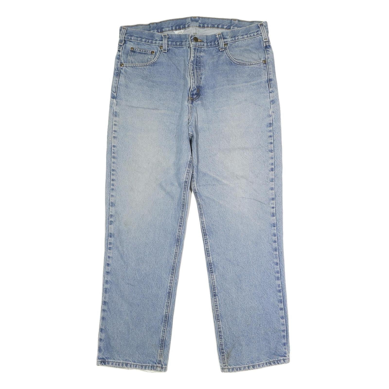 CARHARTT Mens Jeans Blue Regular Straight Denim Medium W38 L31 Button Closure Refurbished - N/A refurbished available on Cerqular