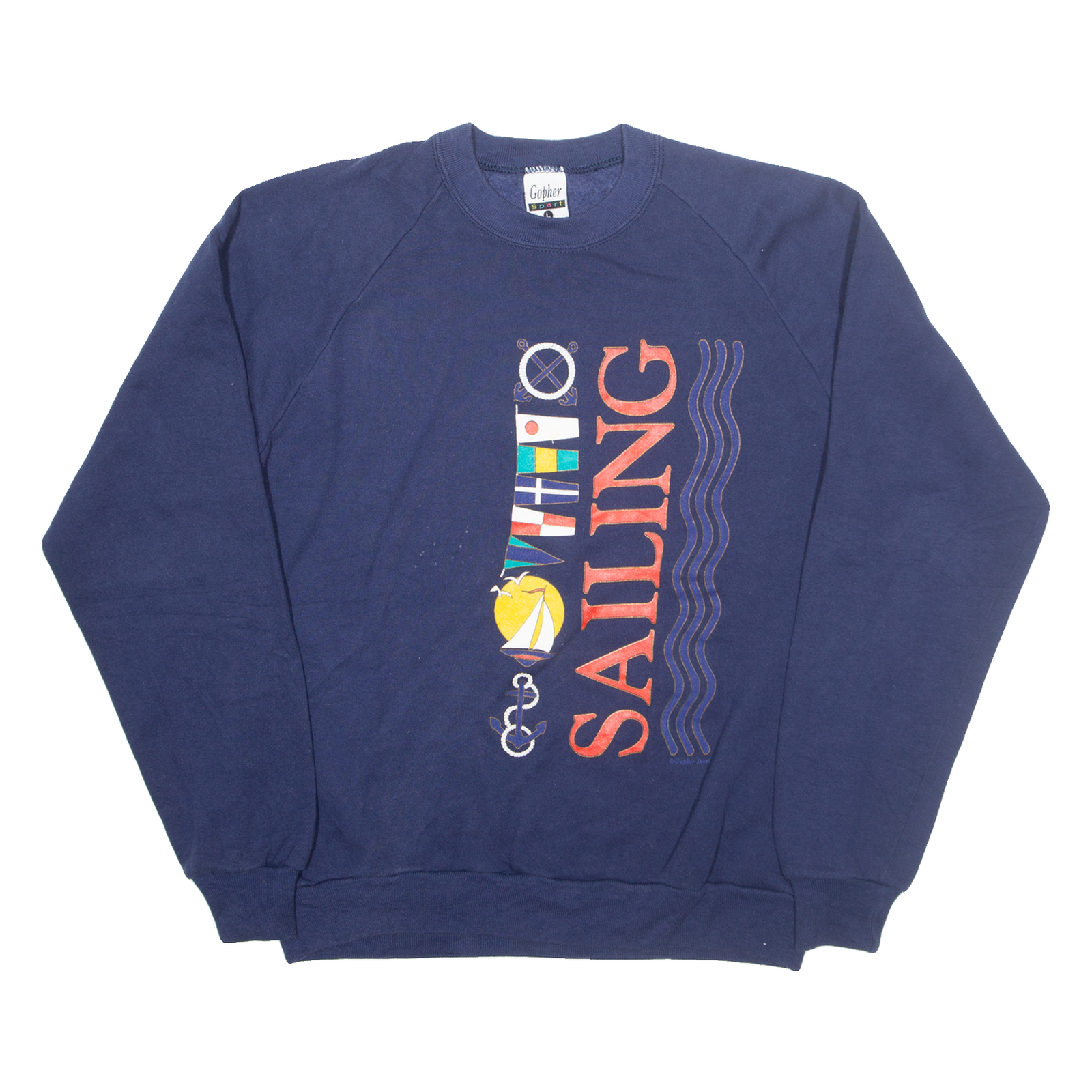 GOPHER SPORT Sailing Mens Sweatshirt Blue L Refurbished - N/A refurbished available on Cerqular
