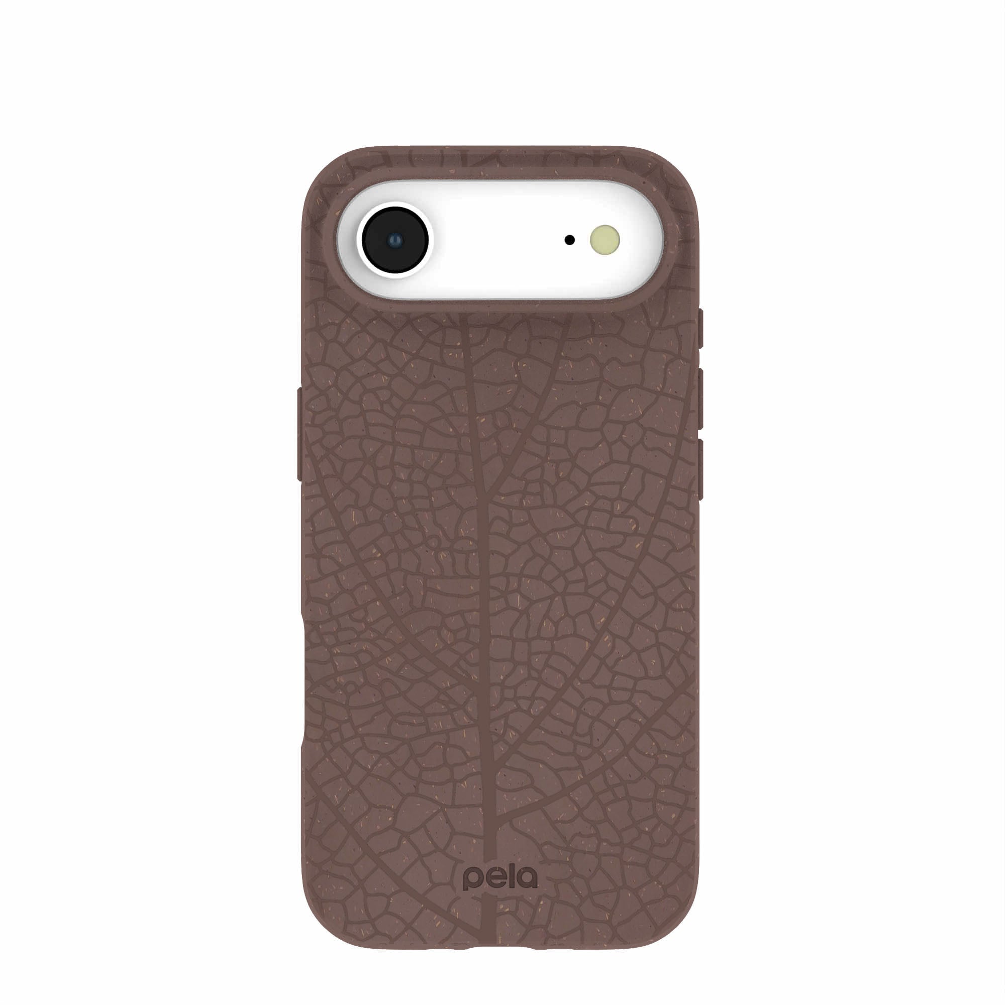 Chocolate Brown Leaf Veins iPhone Air Case | MagSafe Compatibility: Without MagSafe Refurbished - Pela Case refurbished available on Cerqular