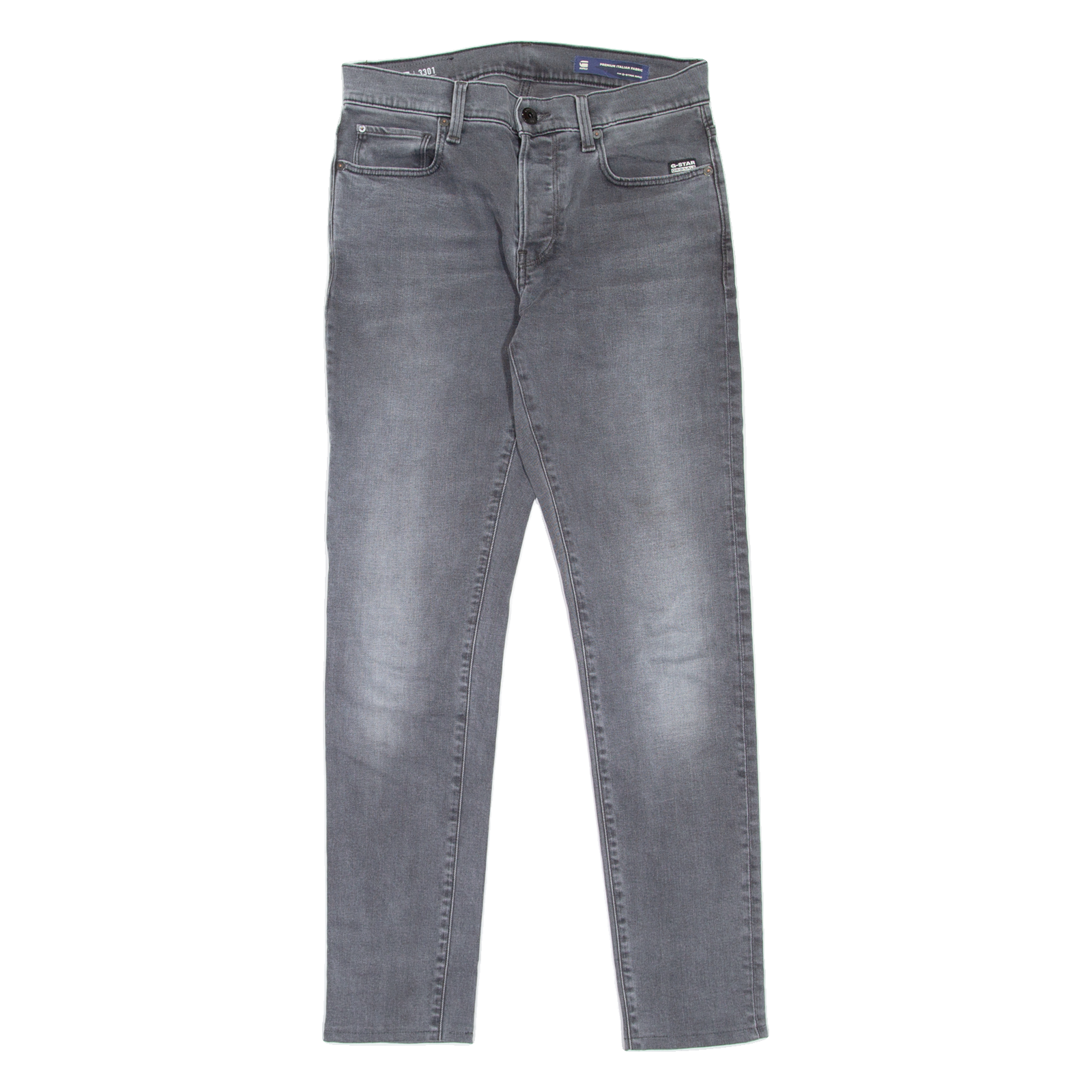 G-STAR 3301 Mens Jeans Grey Slim Tapered Stone Wash W29 L34 Refurbished - N/A refurbished available on Cerqular